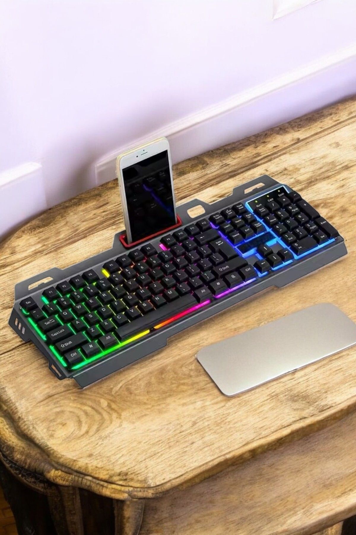 Genel Markalar Q Klavye RGB Işıklı Klavye Ve Mouse Seti Kablolu