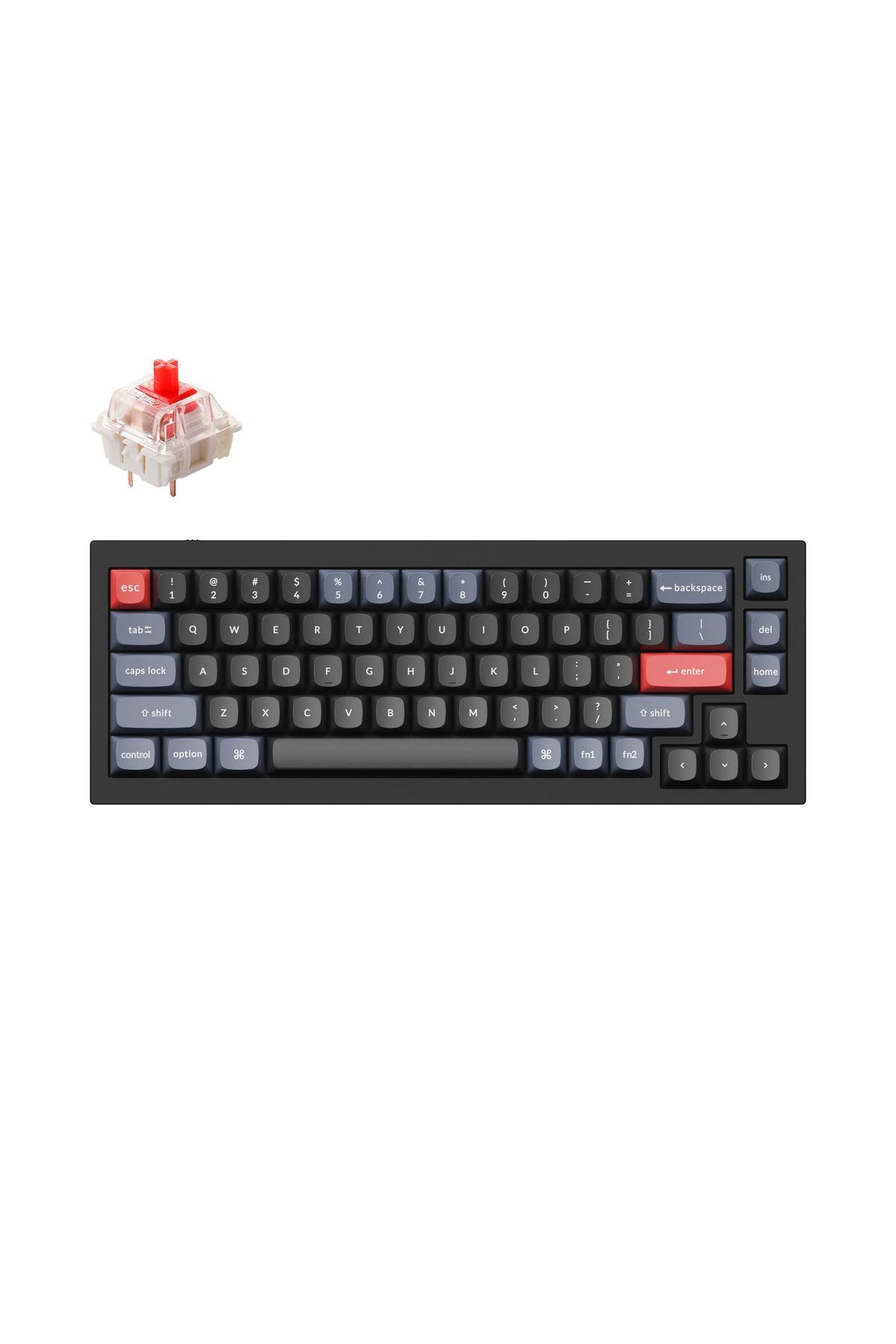 Keychron Q2 Qmk-hot Swappable- Gateron -red -rgb-mechanical Keyboard Full Assembled Knob-carbon-b