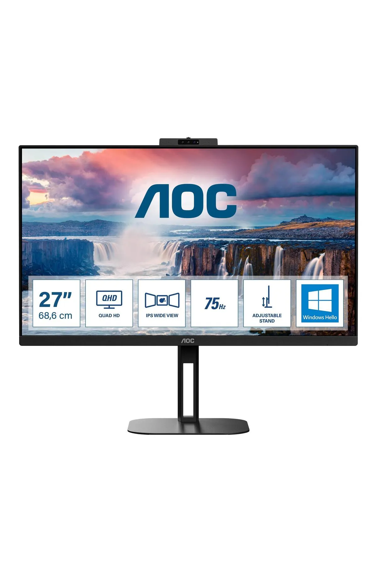 AOC Q27v5cw/bk 27" 75hz 1ms Hdmı Dp Usb-c Qhd Freesync Ips Pivot Vesa Monitör