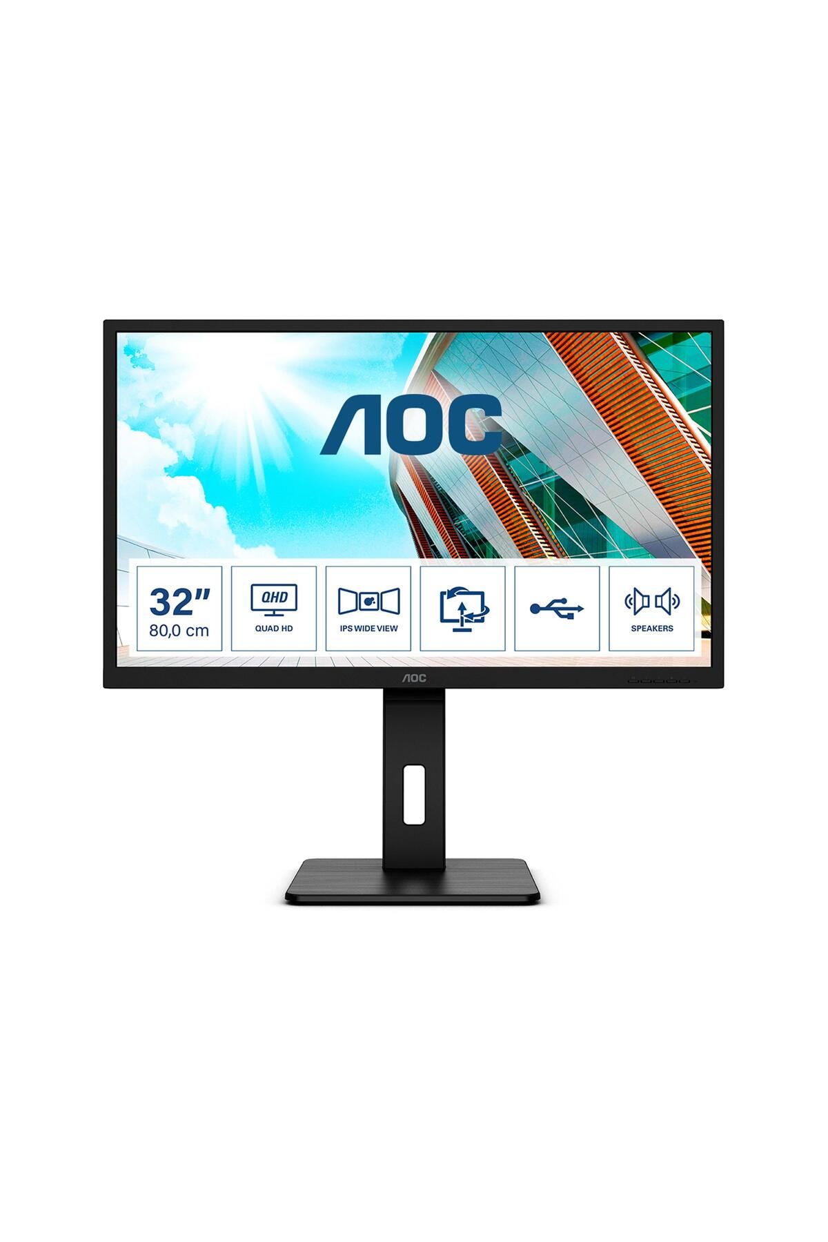 AOC Q32p2 31.5" 75hz 4ms Hdmı Dp Usb Qhd Freesync Ips Pivot Vesa Monitör