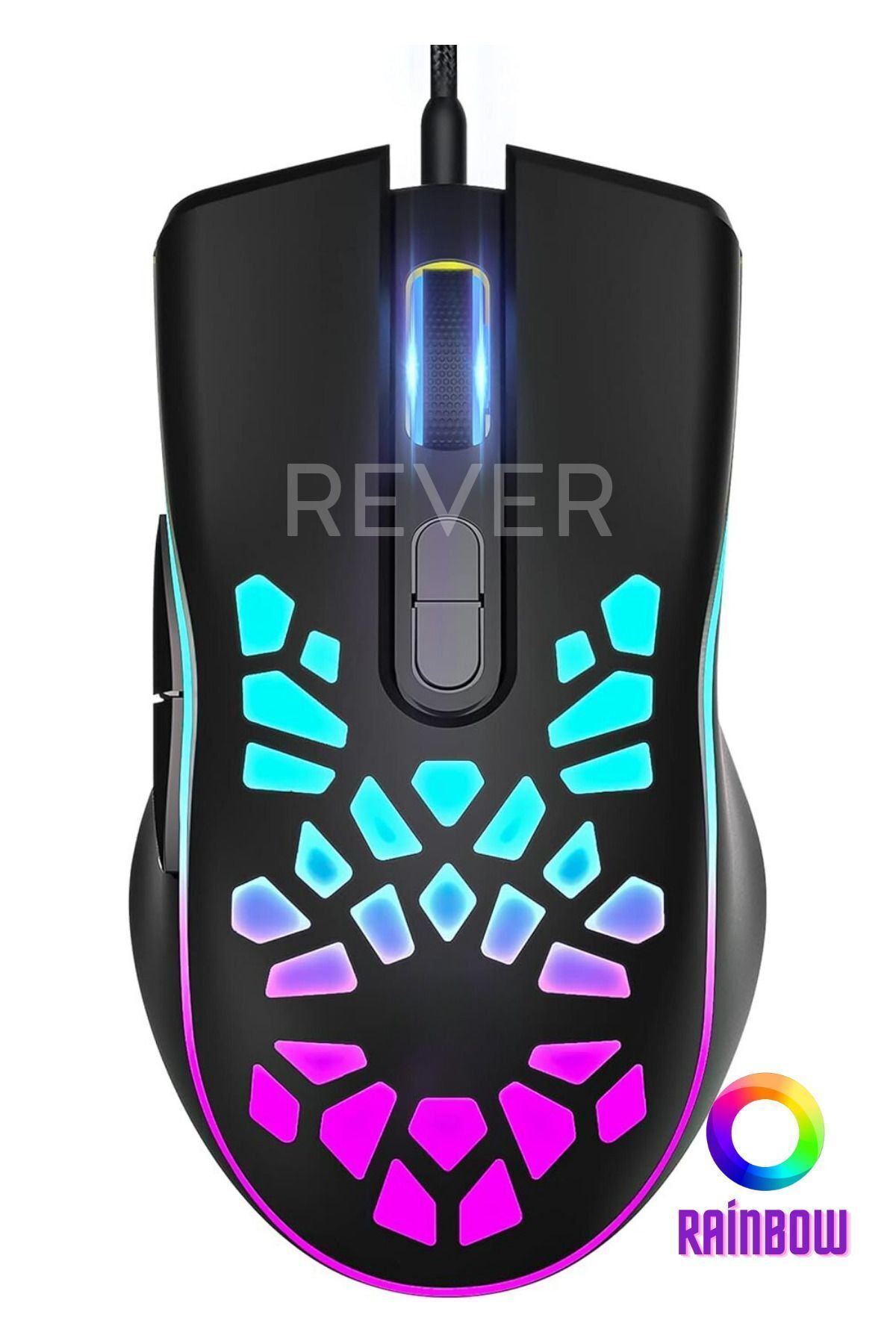 Rever Rainbow Led Işıklı 3600Dpi Gaming Oyuncu Mouse