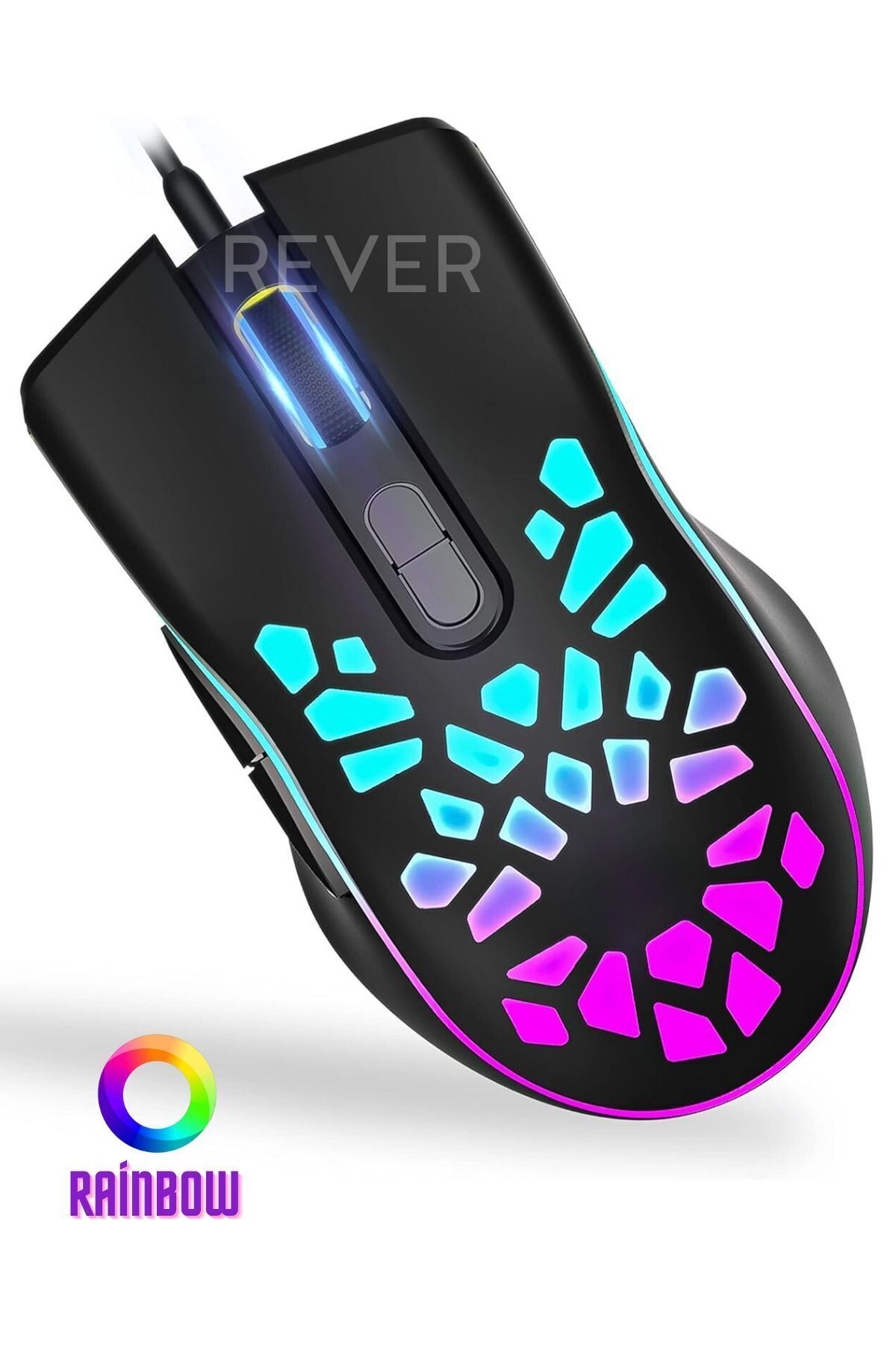 Rever Rainbow Led Işıklı 3600Dpi Gaming Oyuncu Mouse