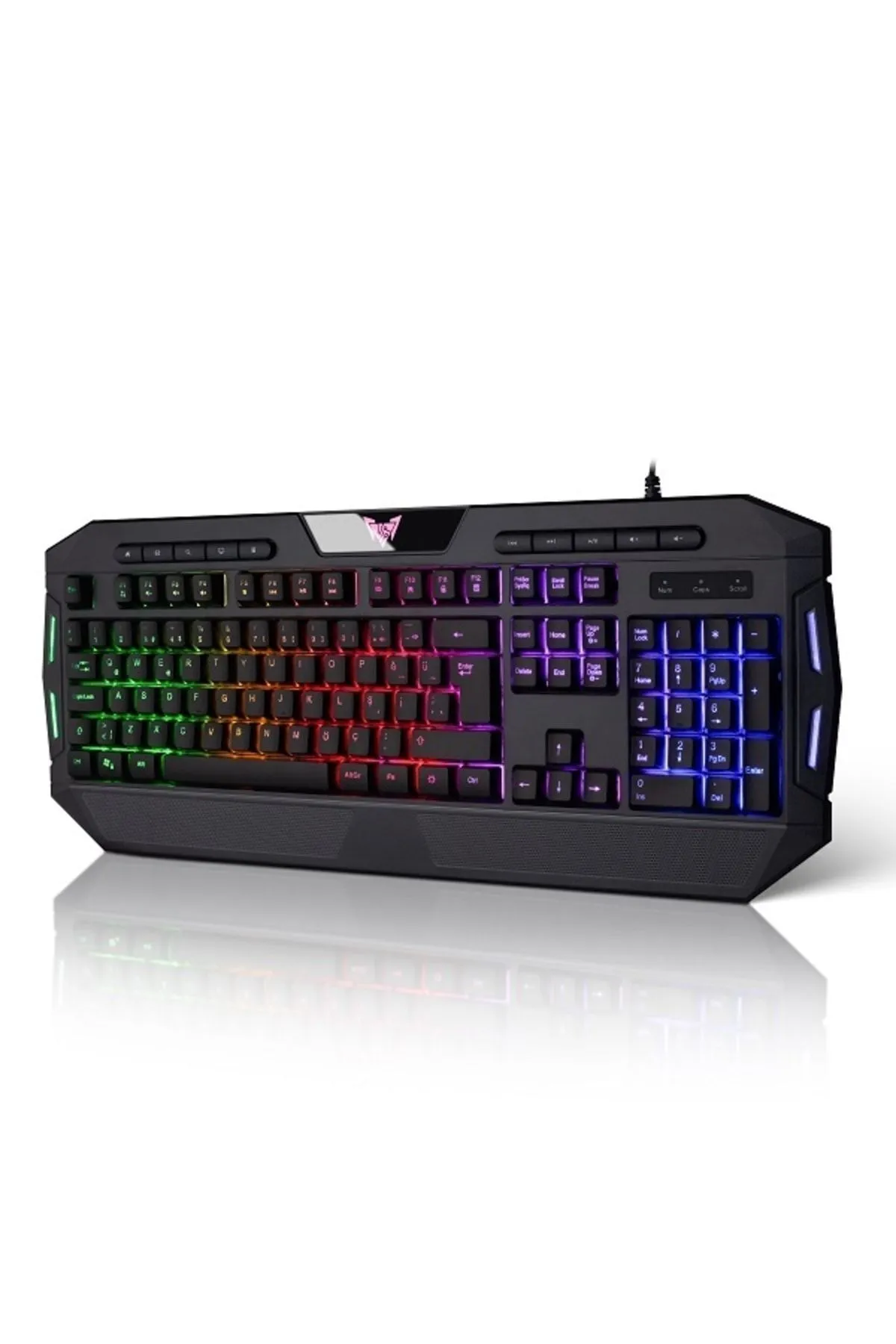 Crown Micro Rainbow,bilek Destekli, Anti Ghosting Türkçe Q Gaming Oyuncu Klavye -cmgk-06-