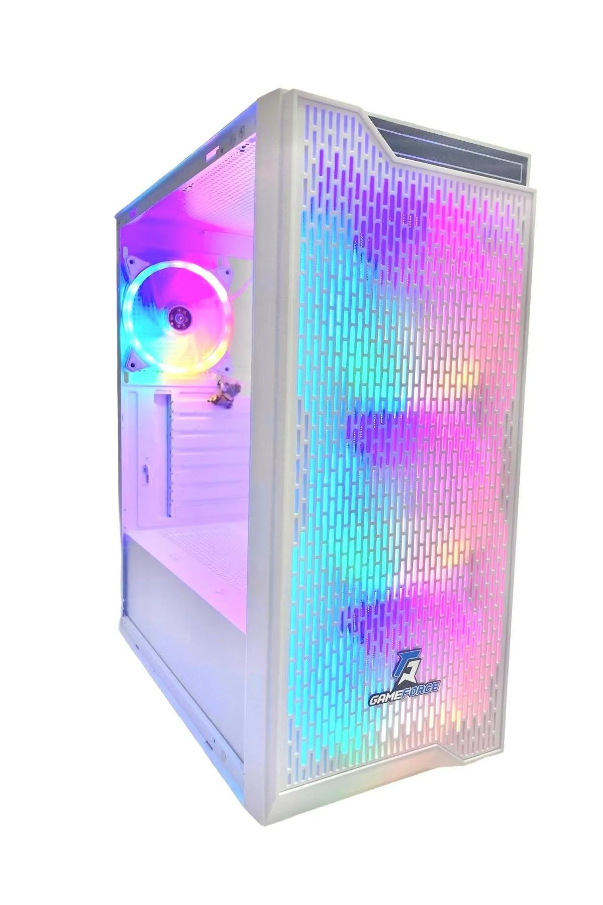 Gameforce Rainy Beyaz 4x120mm Rainbow Fan E-ATX Oyuncu Bilgisayar Kasası