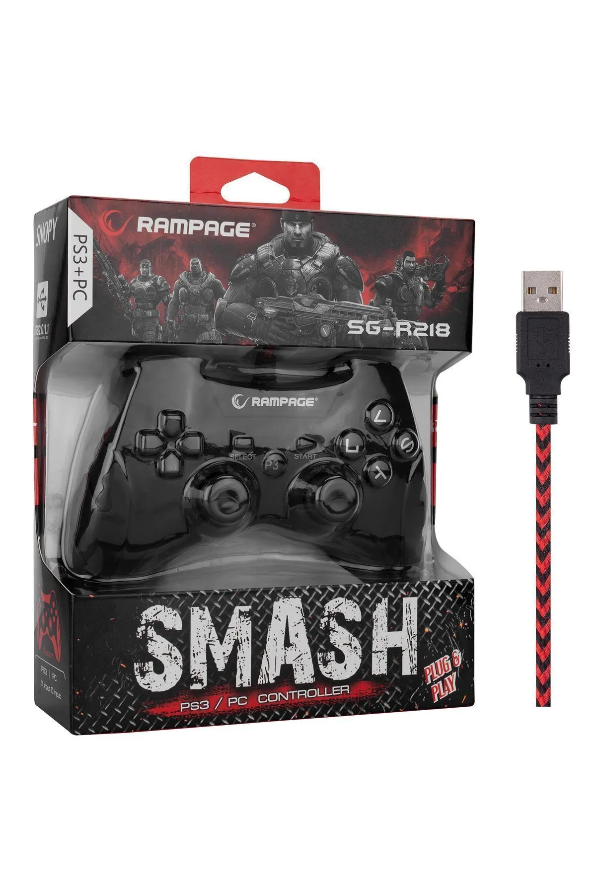 Snopy Rampage Rampage Sg-r218 Ps3-pc X Input Siyah Usb 1.8m