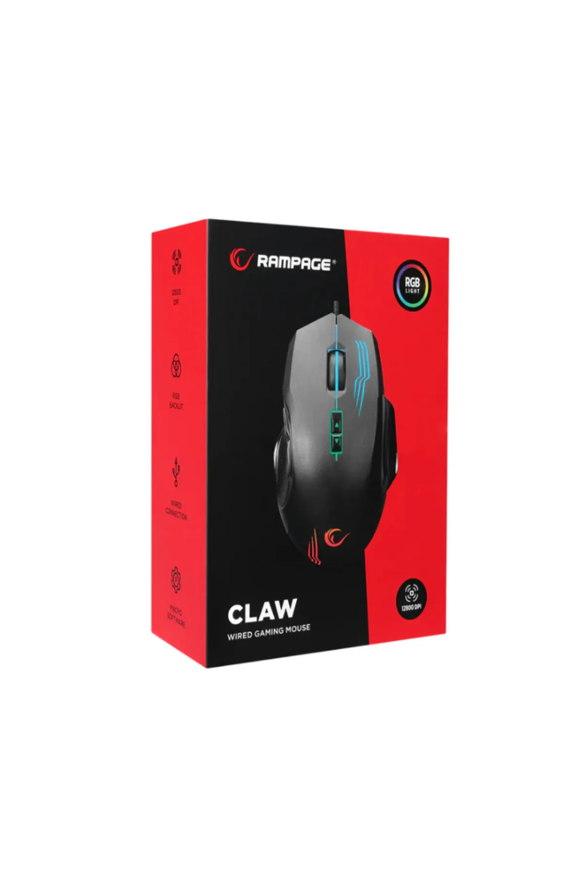 Afila Rampage SMX-G38 CLAW Usb 7 Makro Tuşlu RGB 12800 DPI Gaming Oyuncu Mouse