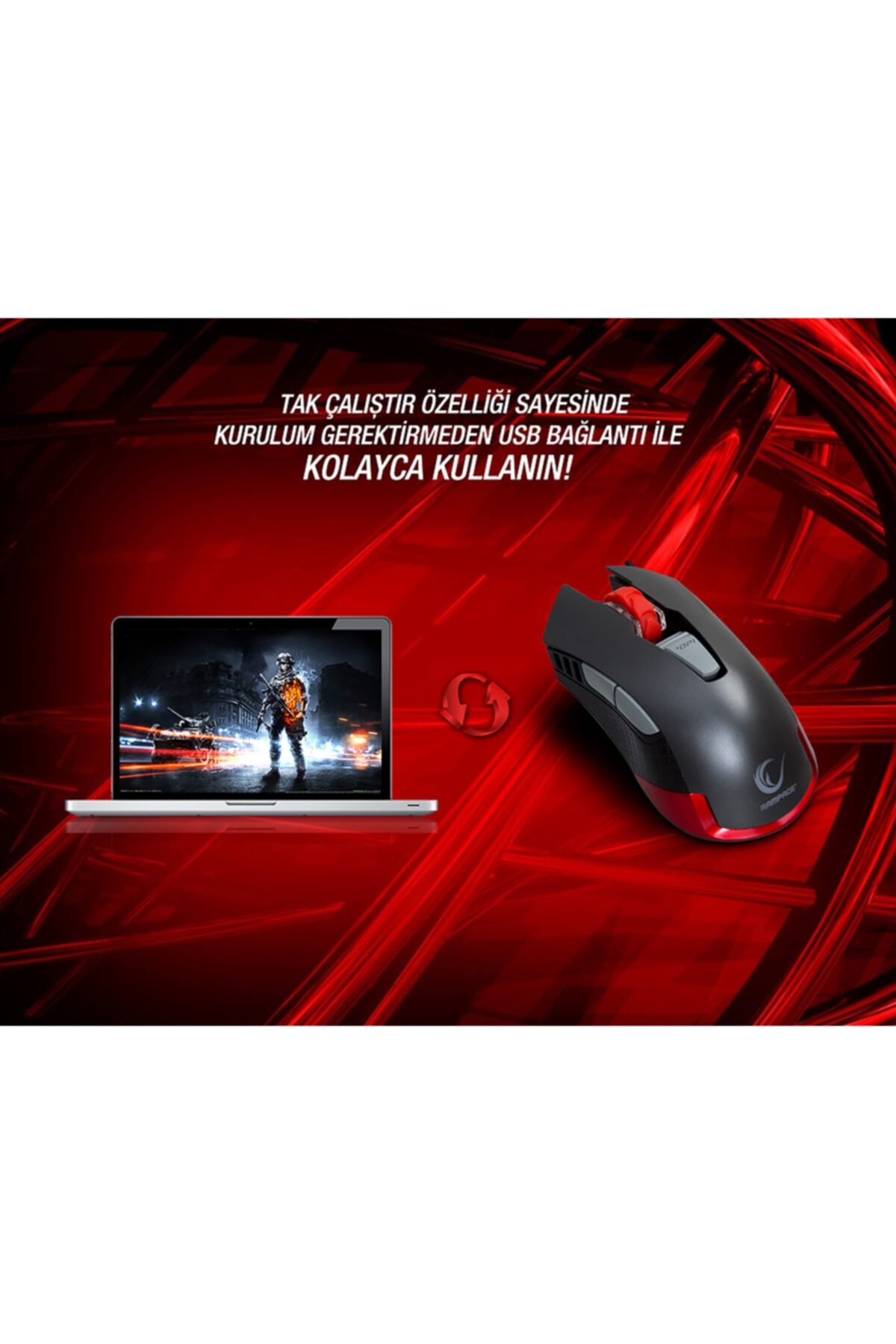 Addison Rampage Rampage Smx-r11 Cyrex Usb Siyah/kırmızı 1200-4000dpi Makrolu Oyuncu Mouse