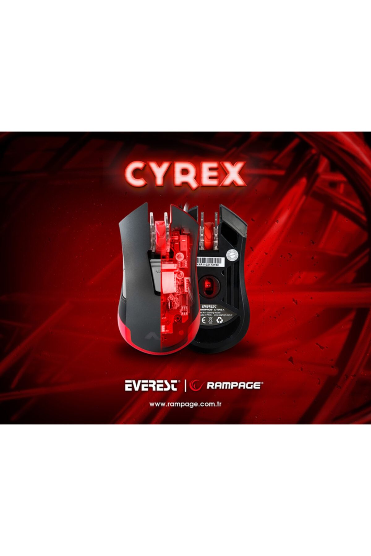 Addison Rampage Rampage Smx-r11 Cyrex Usb Siyah/kırmızı 1200-4000dpi Makrolu Oyuncu Mouse