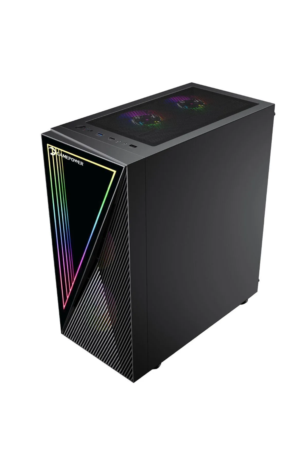 Gamepower Ravadin 3* ARGB Infinity Fan Temperli Cam 500W 80+ Bronze Dahili PSU Gaming ATX Kasa