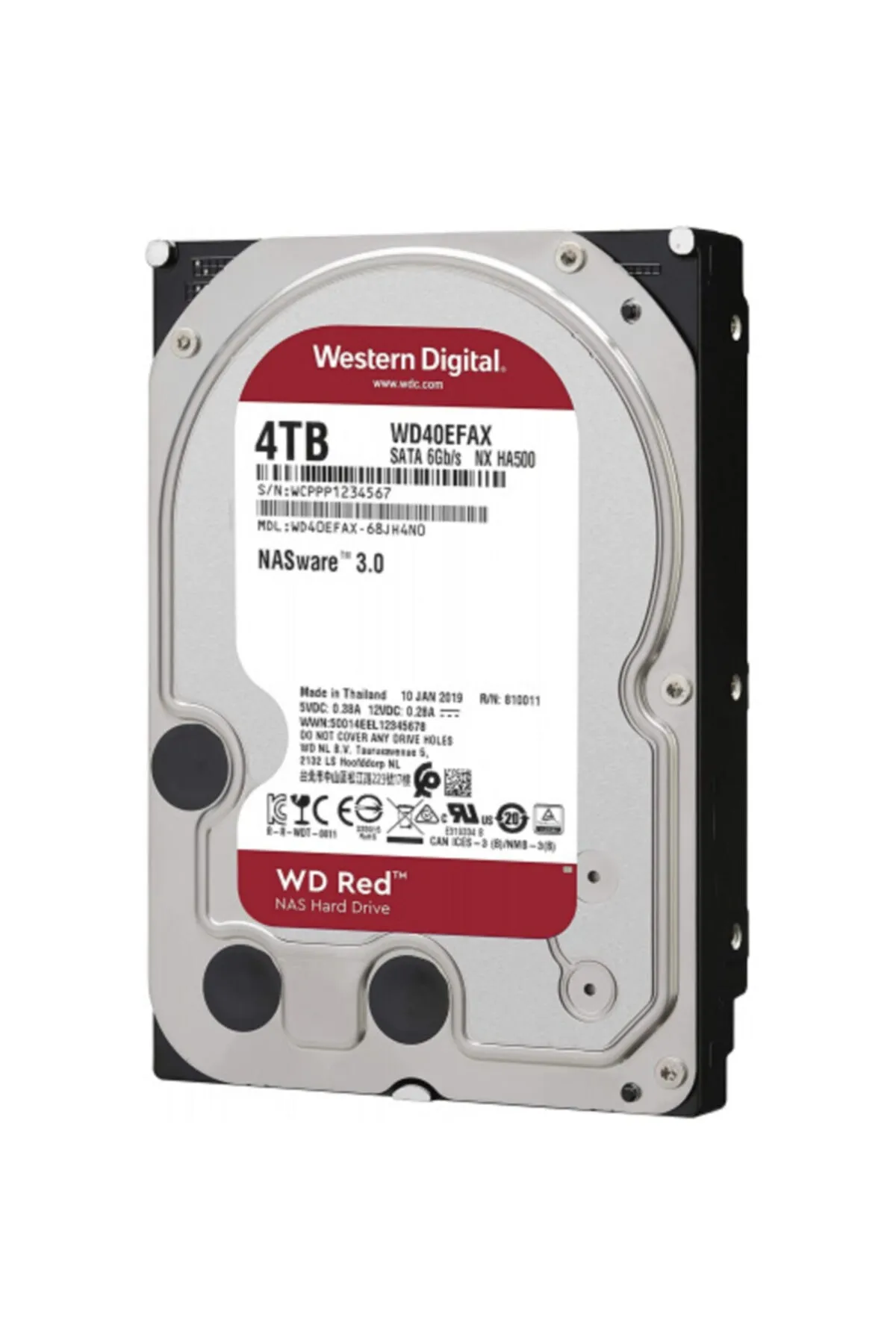 WD Red 3,5" 4tb 256mb 7/24-nas-server (wd40efax) Hdd