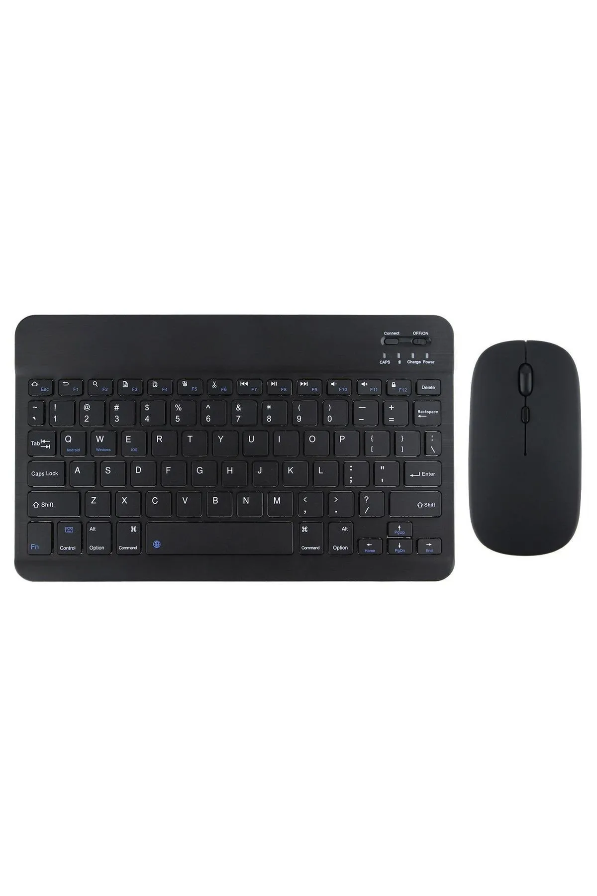 TURKTABLET Reeder M8 Plus Tablet Uyumlu Mini Slim Şarjlı Bluetooth Klavye ve Mouse Seti Siyah