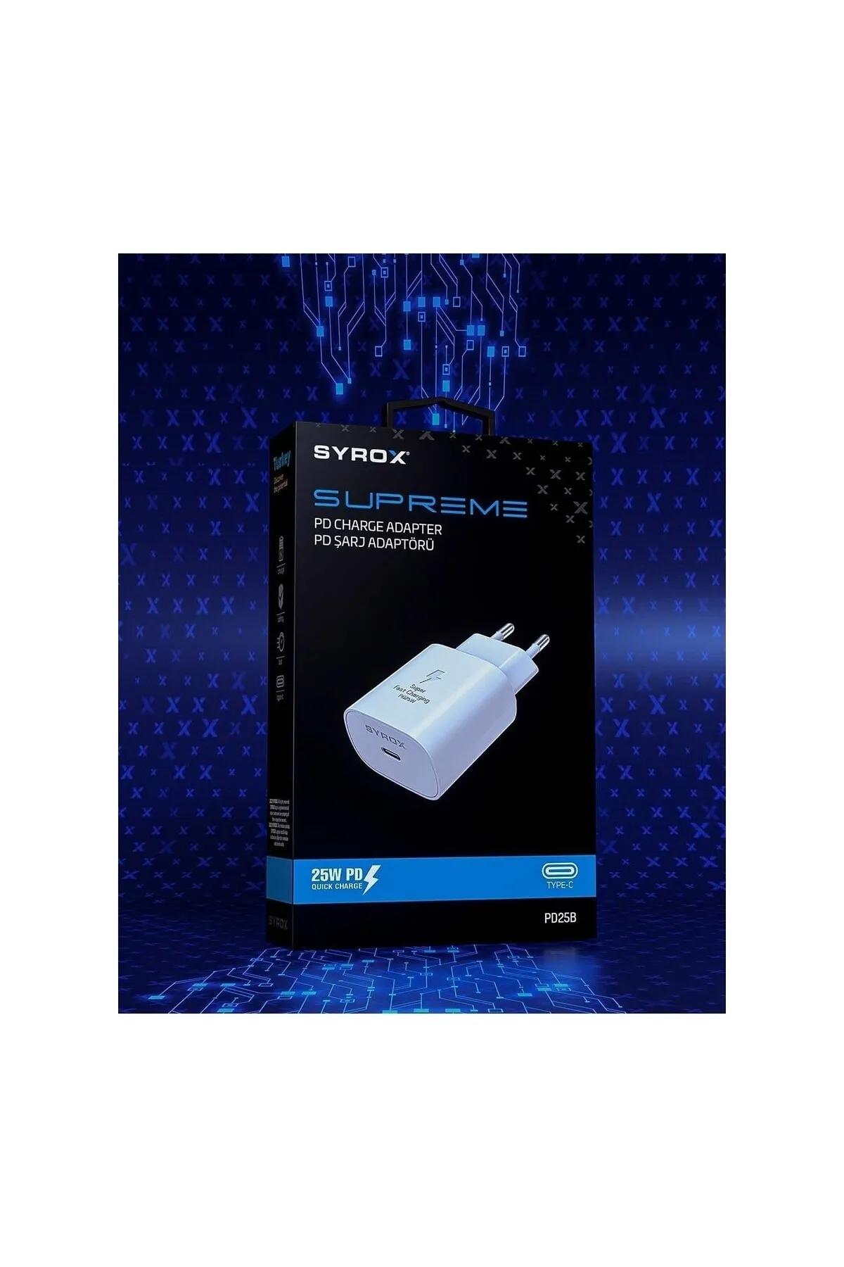 Syrox Reeder P13 Blue Max Uyumlu 25W Hızlı Şarj Cihazı Adaptör (sAdEcE bAşLıK tYpE-C çıkışlı)