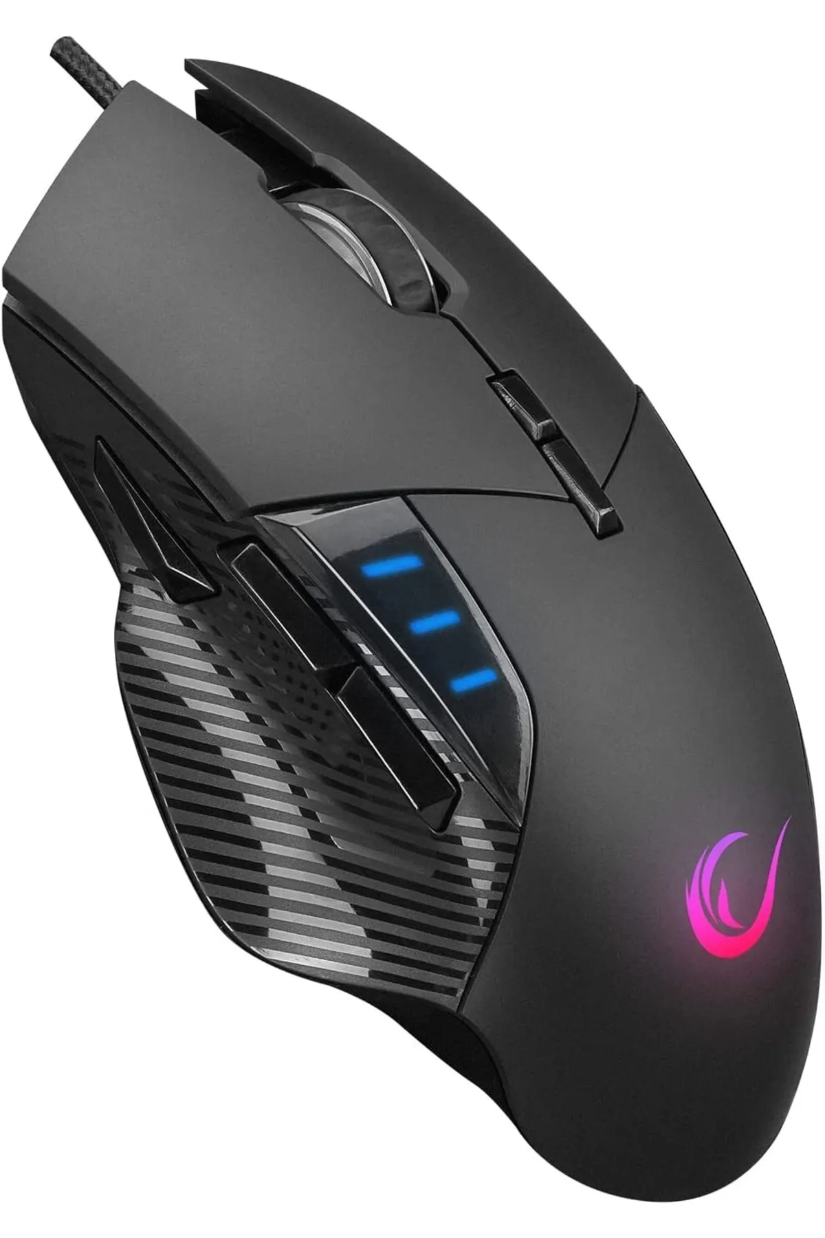 Rampage Resmi Distribütör Garantili X-FORCE Usb Siyah 10000 dpi RGB Aydınlatmalı Gaming Oyuncu Mouse Optik