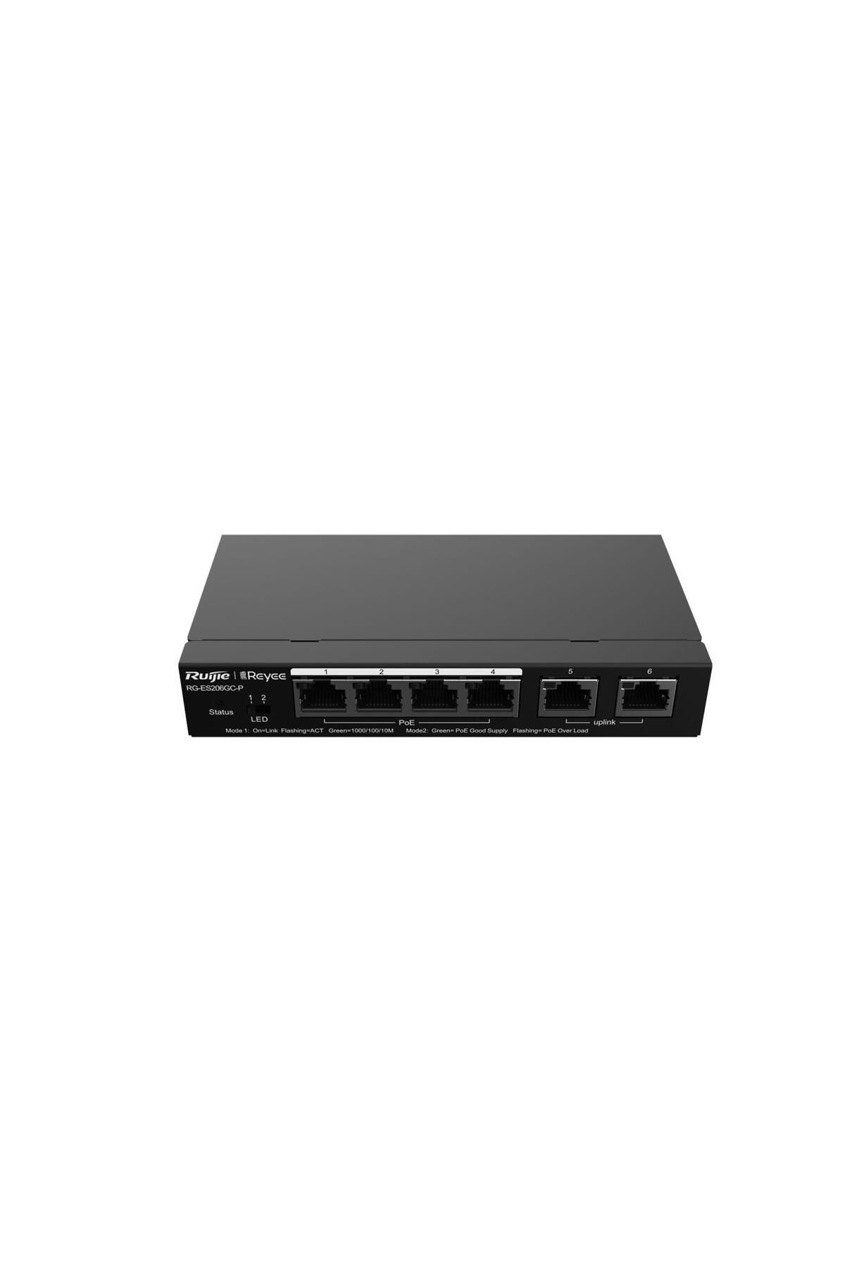 RUIJIE Reyee RG-ES206GC-P 6 Portlu 4 Port POE (54W) Gigabit Cloud Yönetilebilir Switch