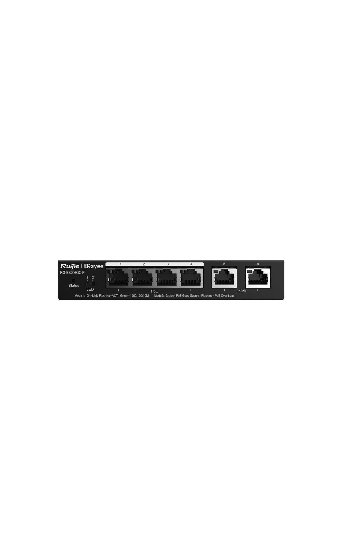 RUIJIE Reyee RG-ES206GC-P 6 Portlu 4 Port POE (54W) Gigabit Cloud Yönetilebilir Switch