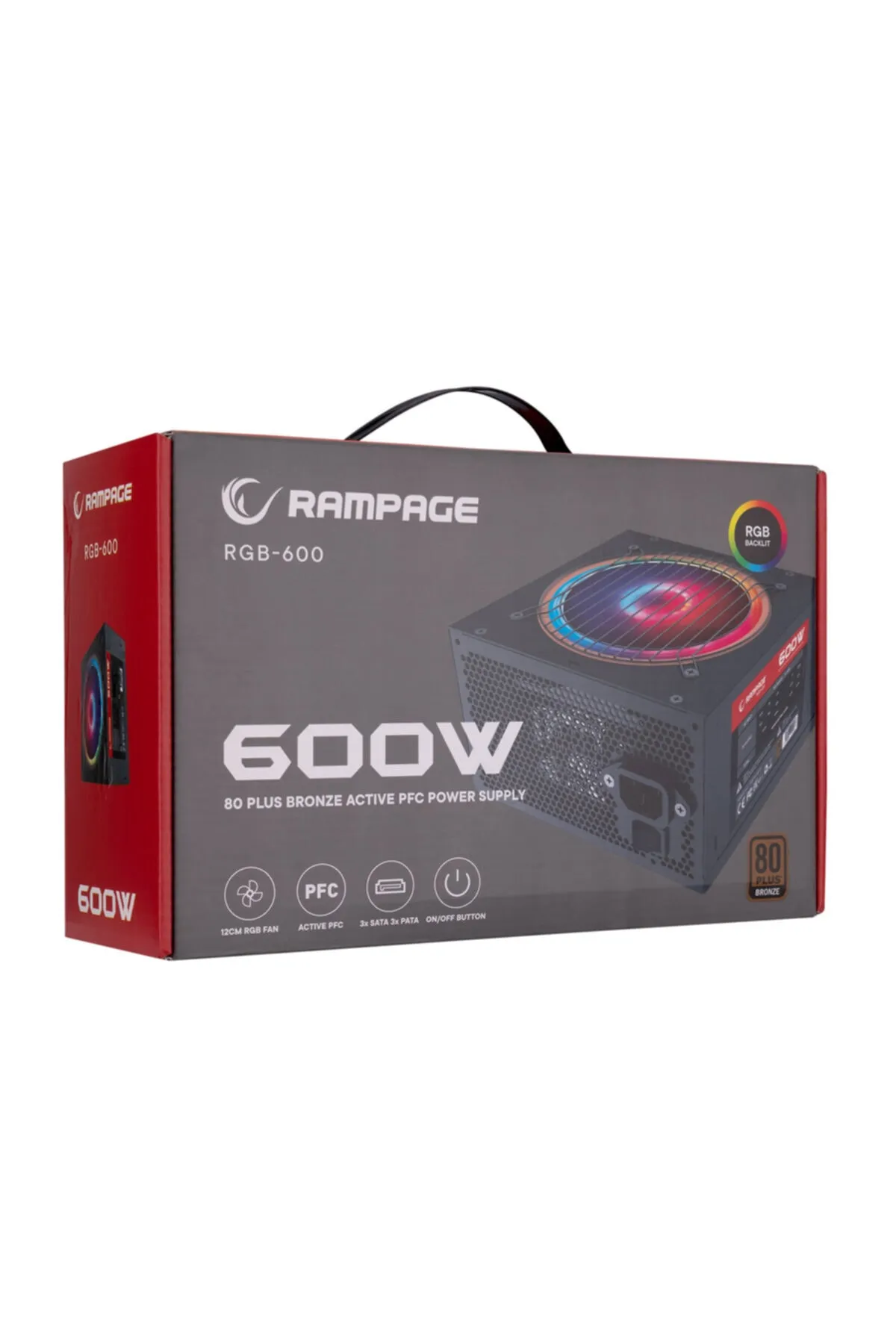 Rampage Rgb-600 600w 80 Plus Bronze 12cm Rgb Fanlı Power Supply