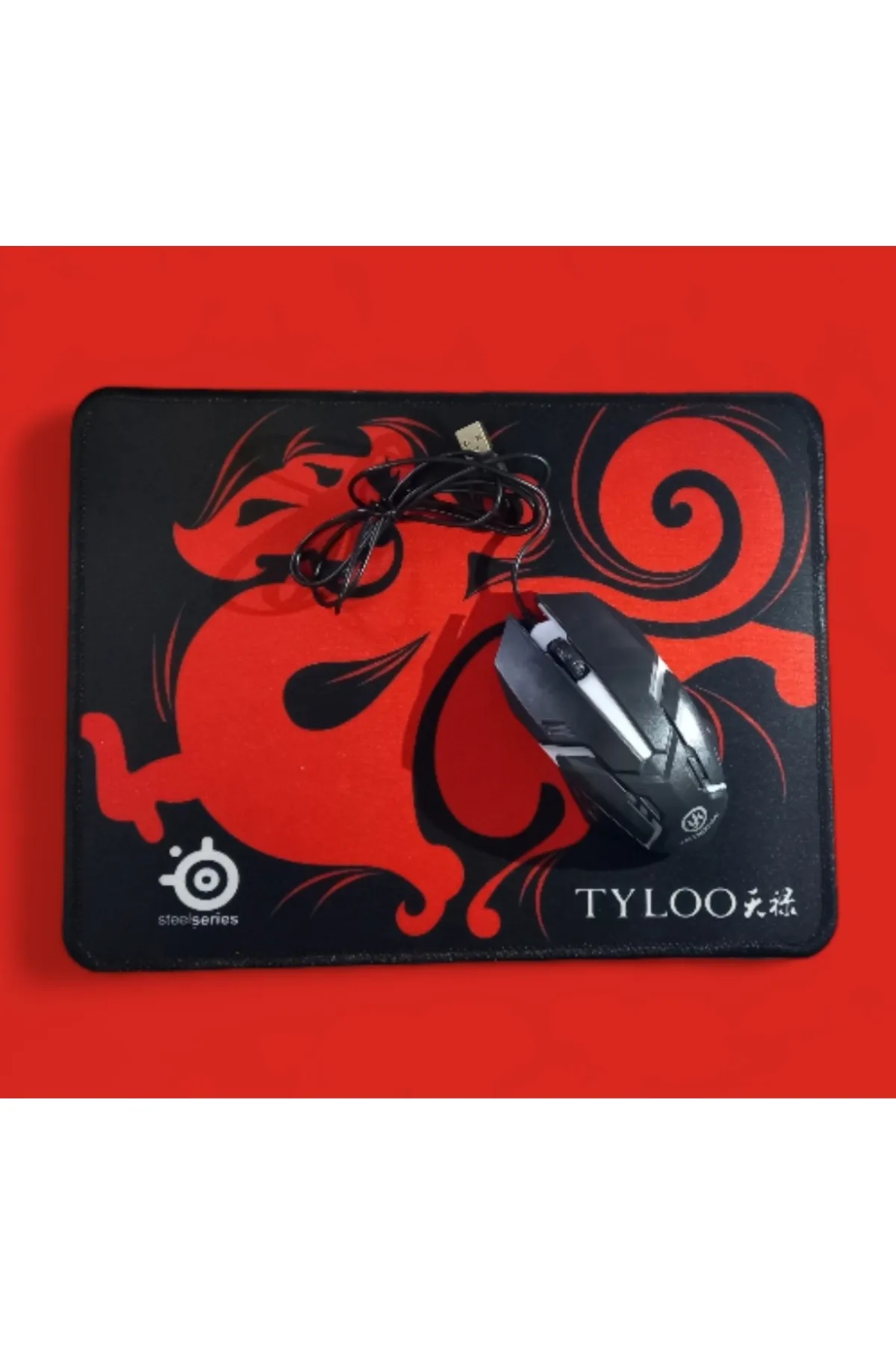 YK Design RGB Aydınlatmalı Oyuncu Mouse Kablolu USB MousePad HEDİYE