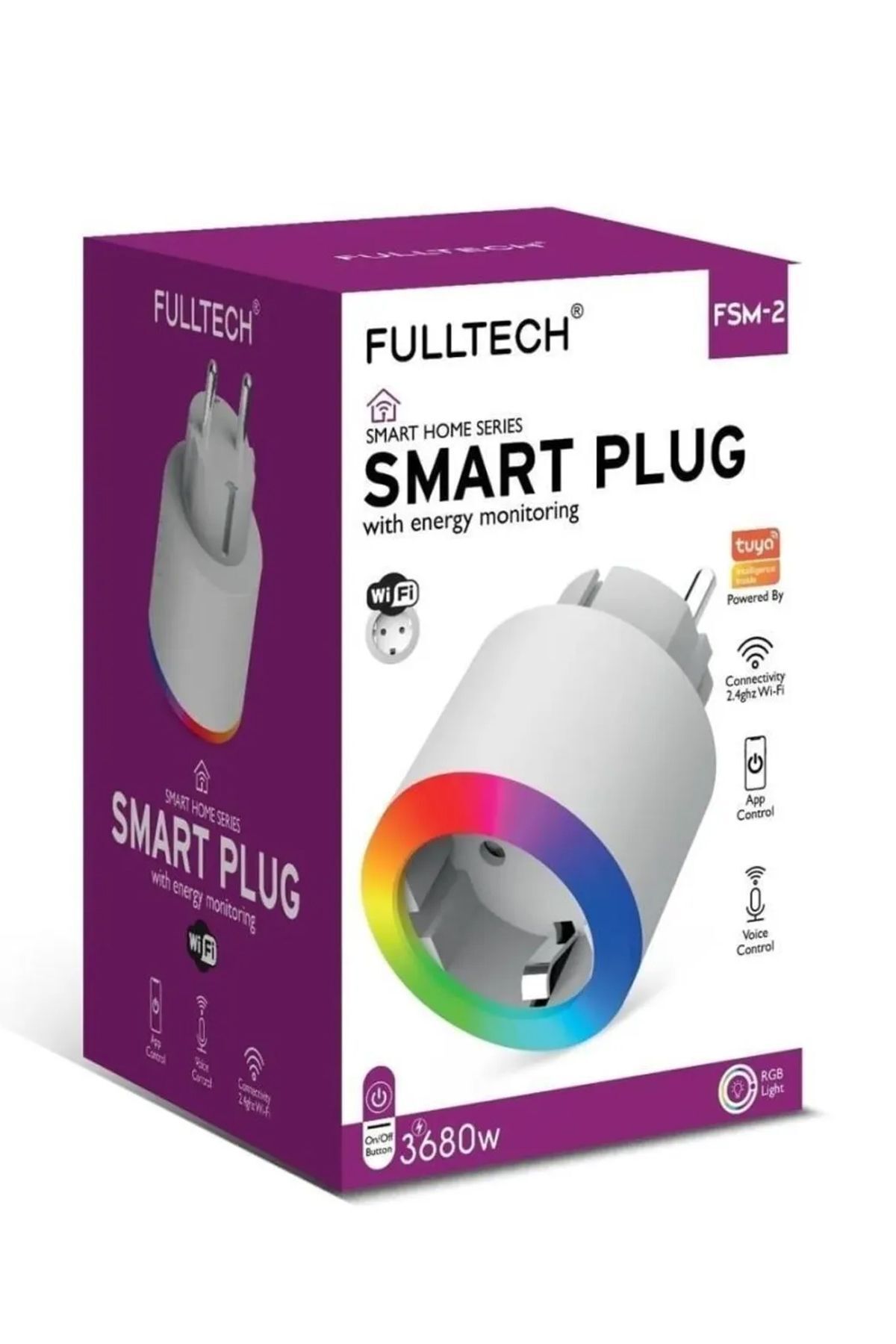 The Wlue RGB Işıklı Akım Korumalı 2.4G Wifi Akıllı Priz 16A TUYA Destekli APP Kontrol Smart Plug