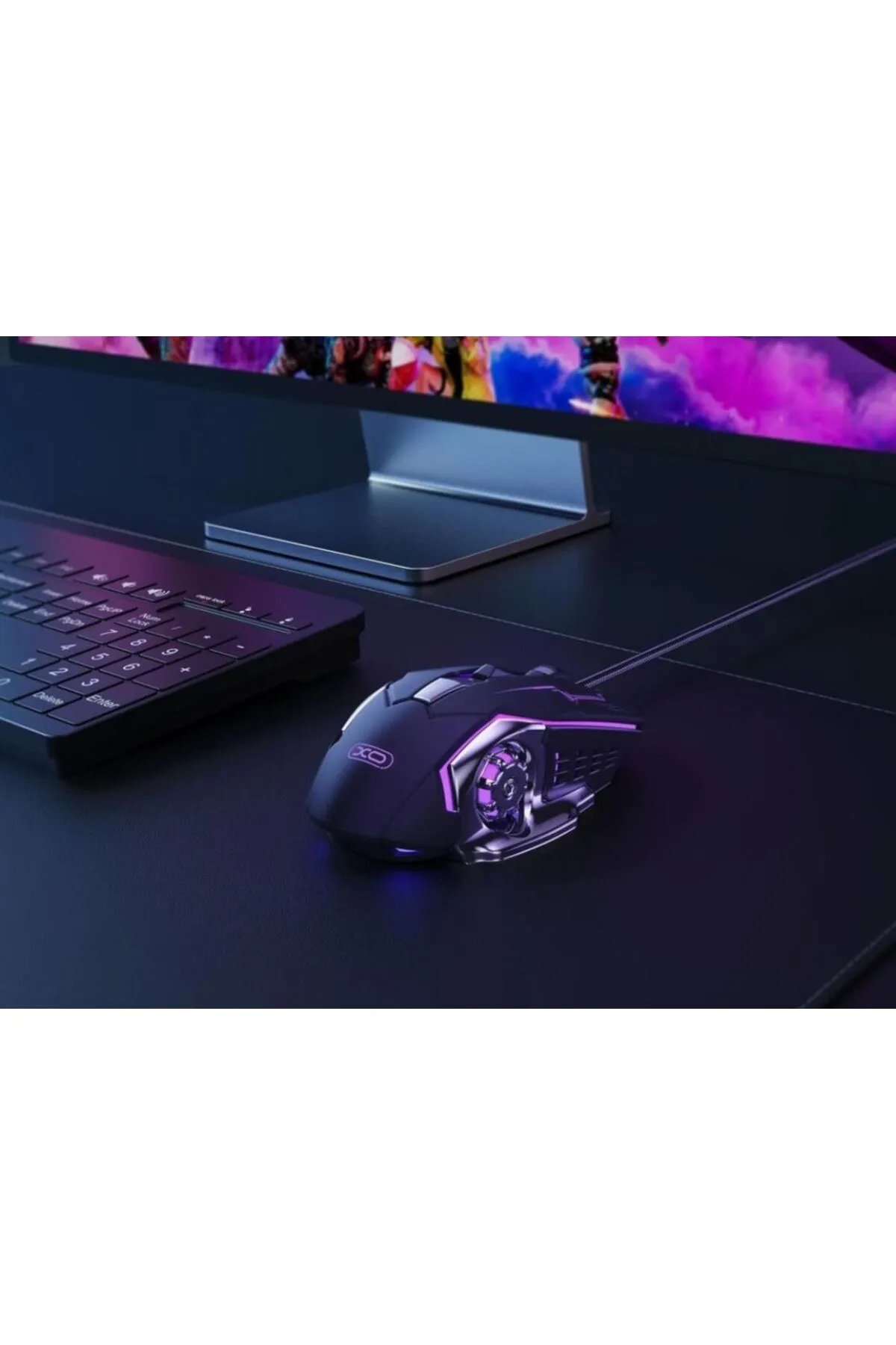 Xo Rgb Işıklı Hassas Dpi Ayarlı Mekanik Hisli Hasır Kablolu Profesyonel Gamer Oyuncu Mouse