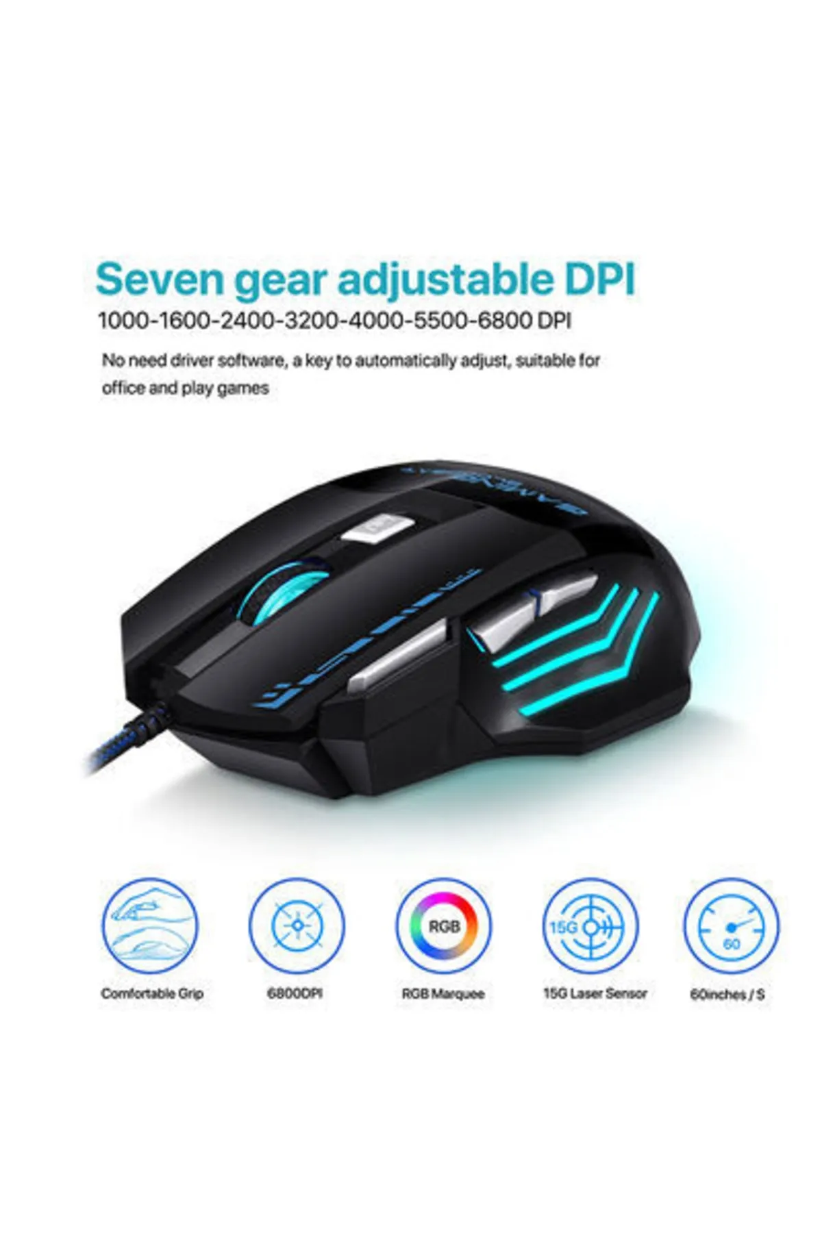 UnDePlus Rgb Işıklı Oyuncu Mouse Gm02