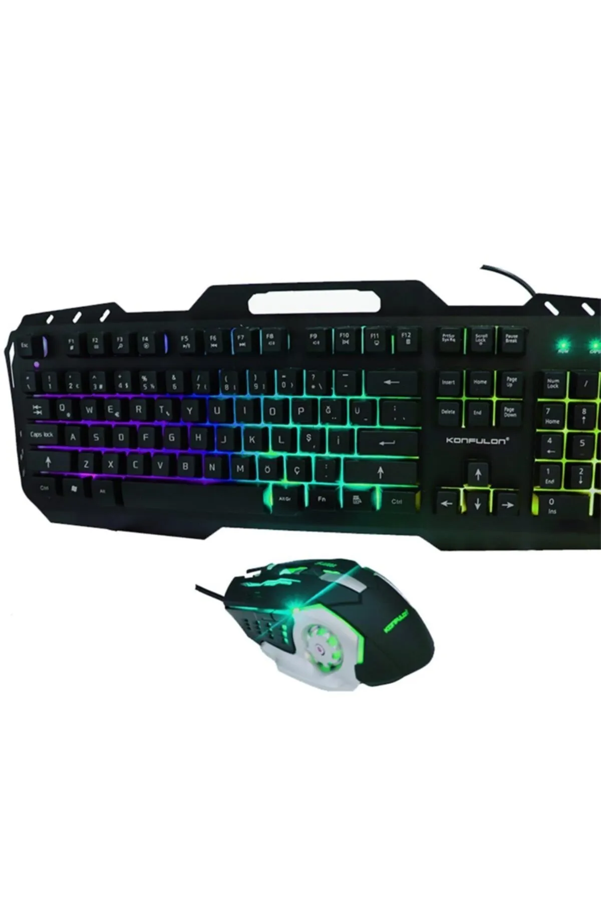 teknosepetim Rgb Işıklı Türkçe Q Gaming Kablolu Klavye Mouse Set W200 Prof Klavye Metal Gövde