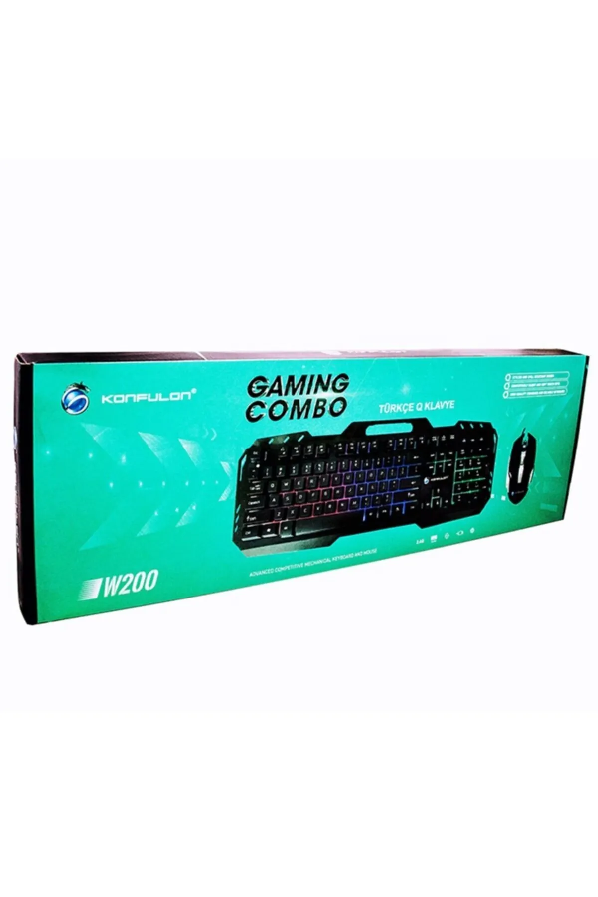 teknosepetim Rgb Işıklı Türkçe Q Gaming Kablolu Klavye Mouse Set W200 Prof Klavye Metal Gövde