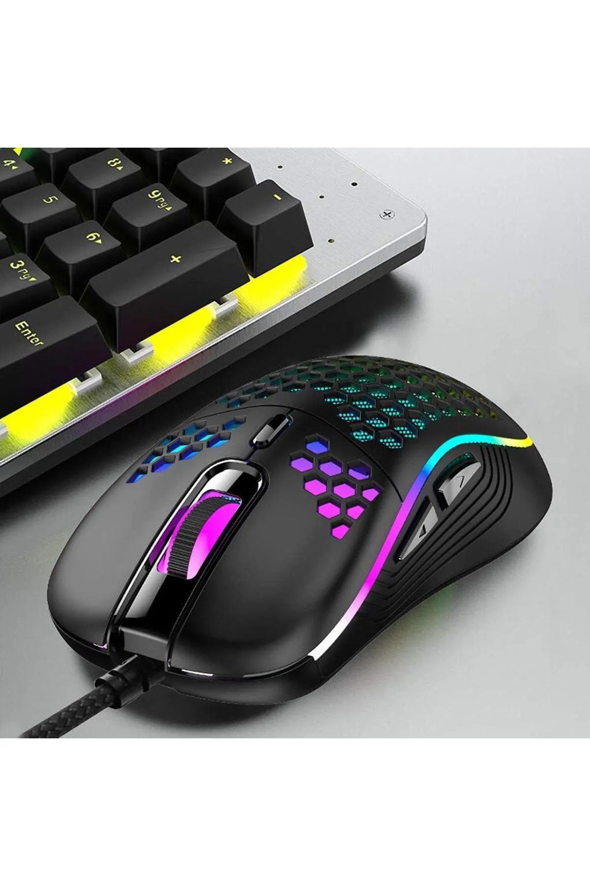 Valkyrie Rgb Led Işıklı 6 Tuşlu 7200dpı  Uyumlu  Gaming Oyuncu Mouse Siyah Modern Tasarım 431550