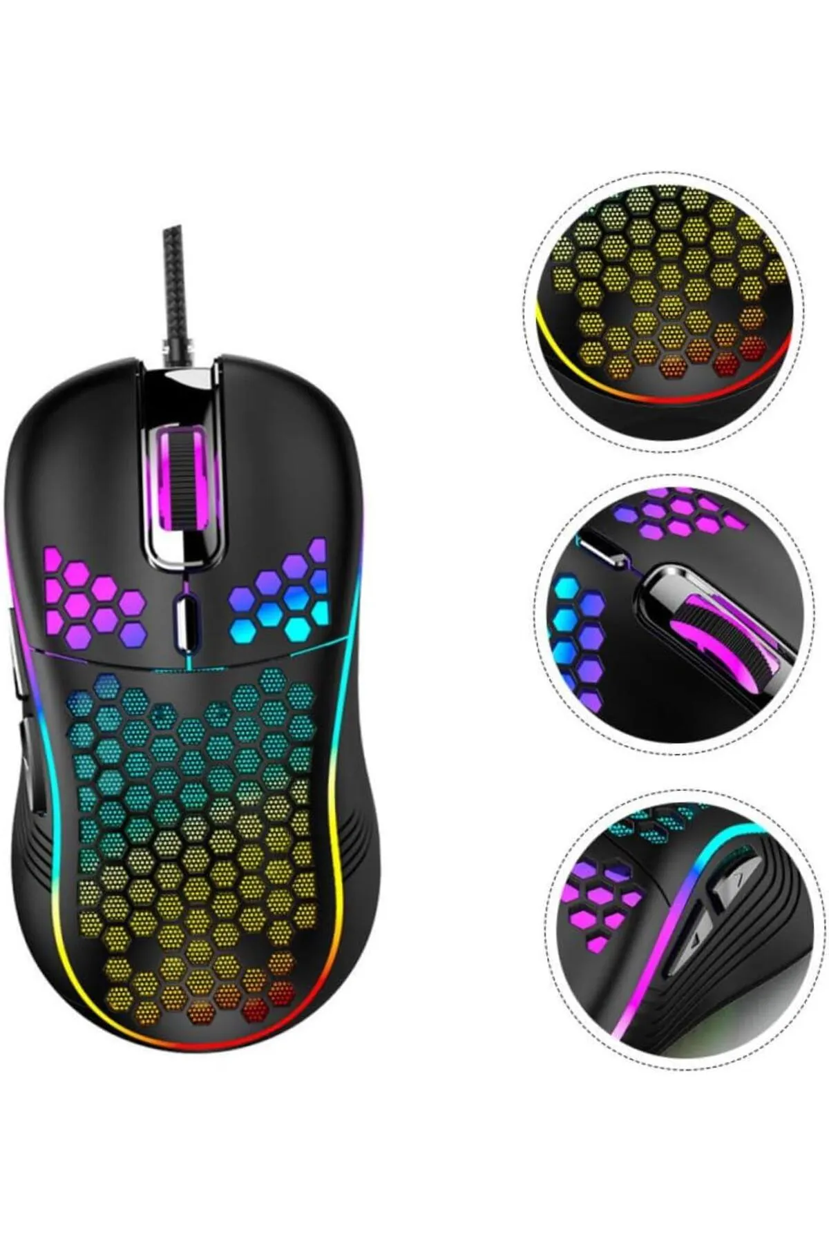 Valkyrie Rgb Led Işıklı 6 Tuşlu 7200dpı  Uyumlu  Gaming Oyuncu Mouse Siyah Modern Tasarım 431550