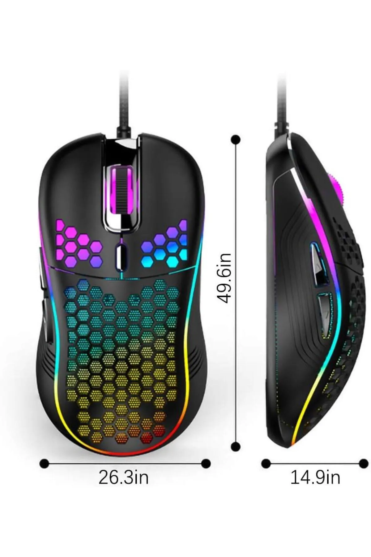 Valkyrie Rgb Led Işıklı 6 Tuşlu 7200dpı  Uyumlu  Gaming Oyuncu Mouse Siyah Modern Tasarım 431550