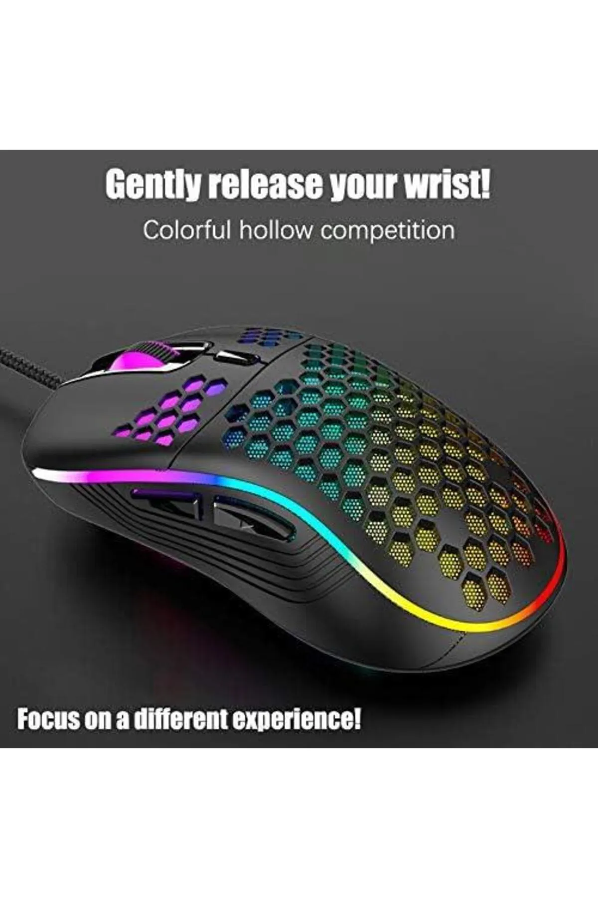 Valkyrie Rgb Led Işıklı 6 Tuşlu 7200dpı  Uyumlu  Gaming Oyuncu Mouse Siyah Modern Tasarım 431550