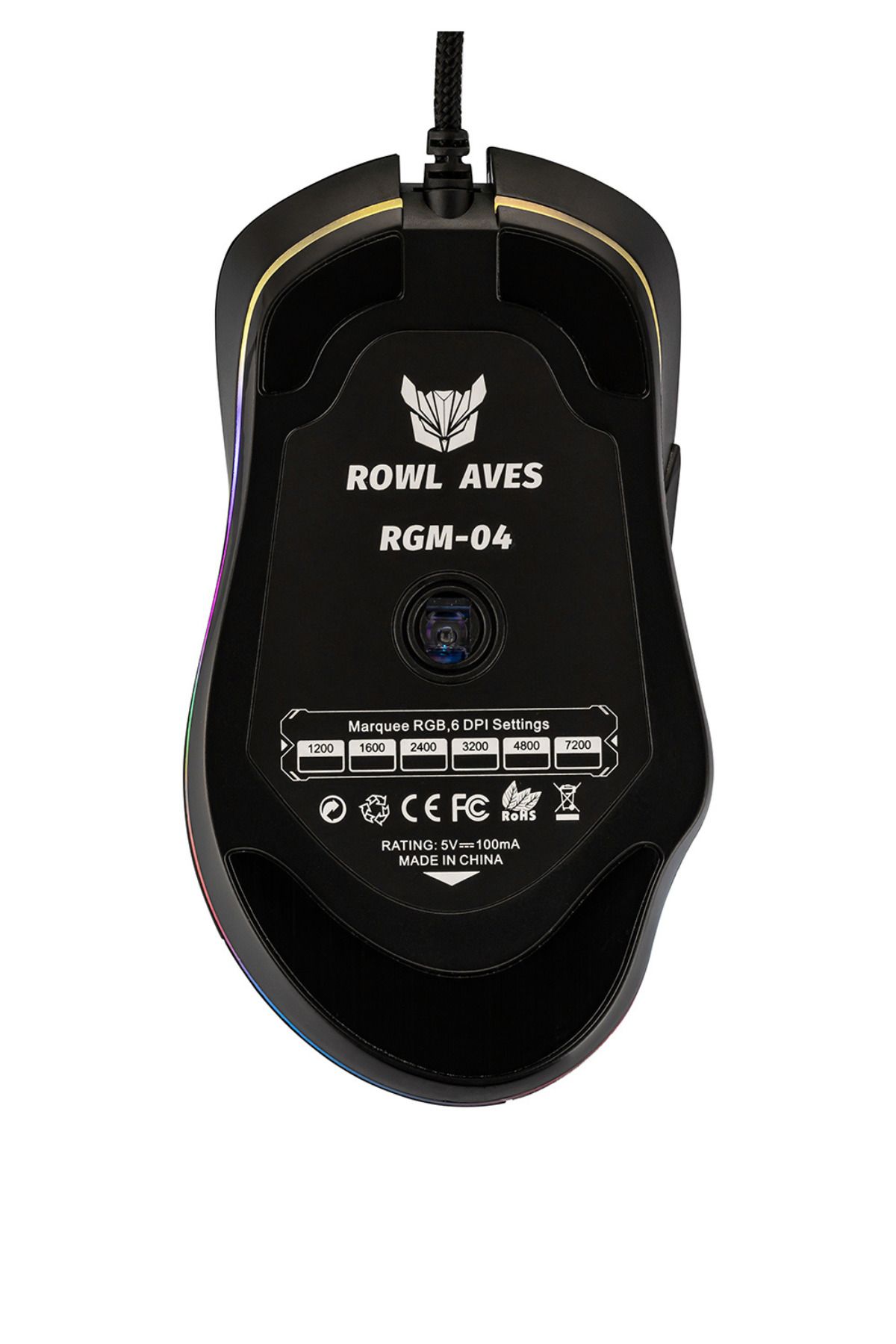 Rowl Rgm-04 Aves Usb Siyah Rgb Aydınlatmalı 7200dpı Makrolu Gaming Oyuncu Mouse