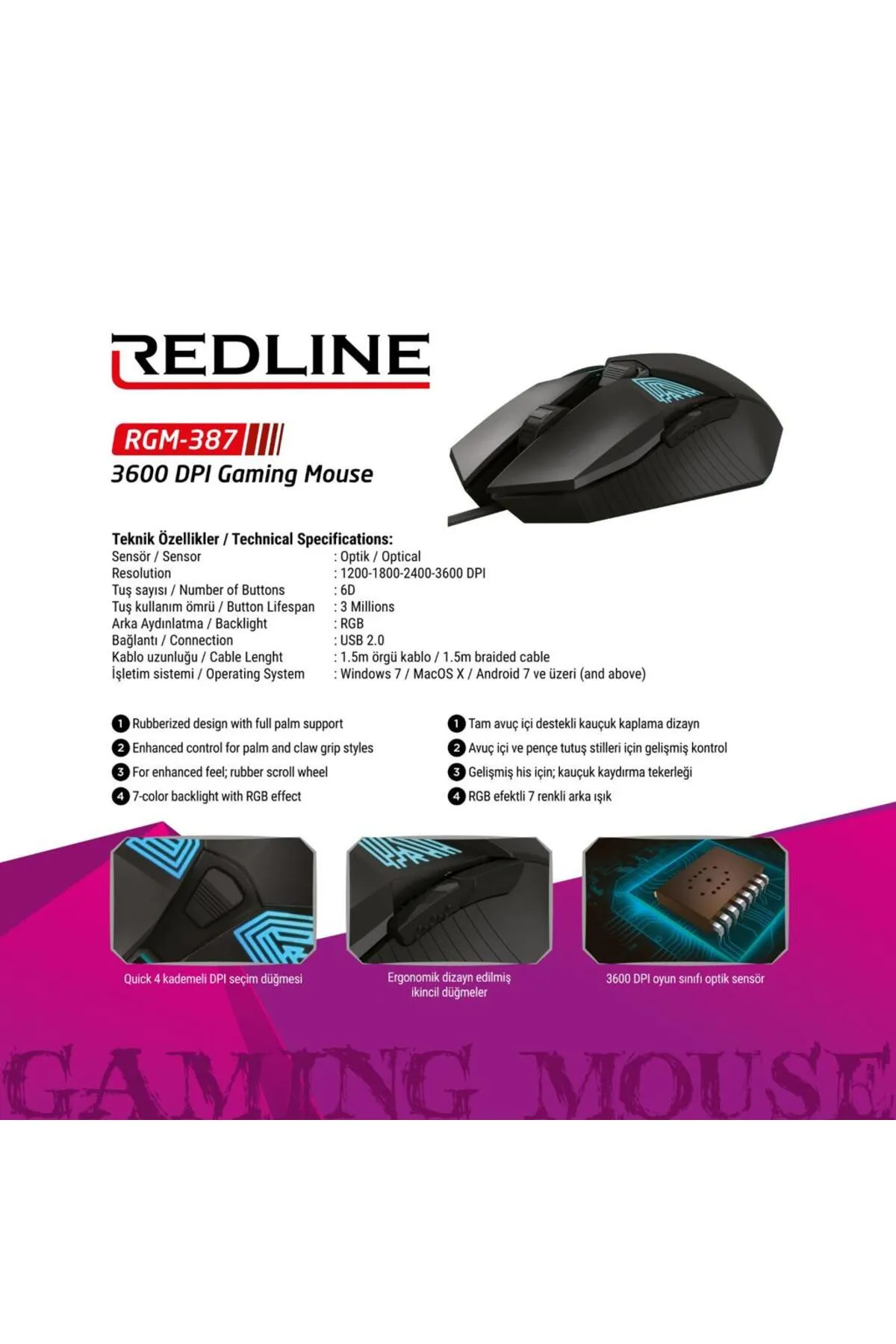 Redline RGM-387 Gaming Mouse