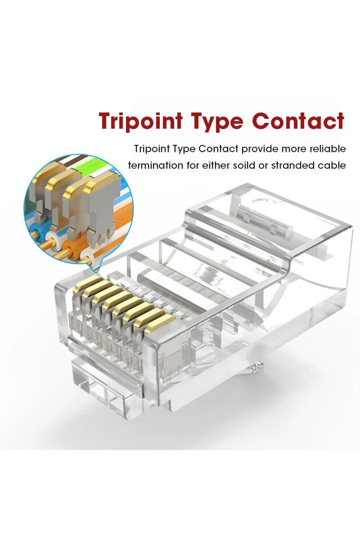 HQ SPEED Rj45 Cat5 Cat6 100 Adet Ethernet Internet Kablo Soketi Konnektörü 8p8c Rj45 Jack Utp Jak Uç