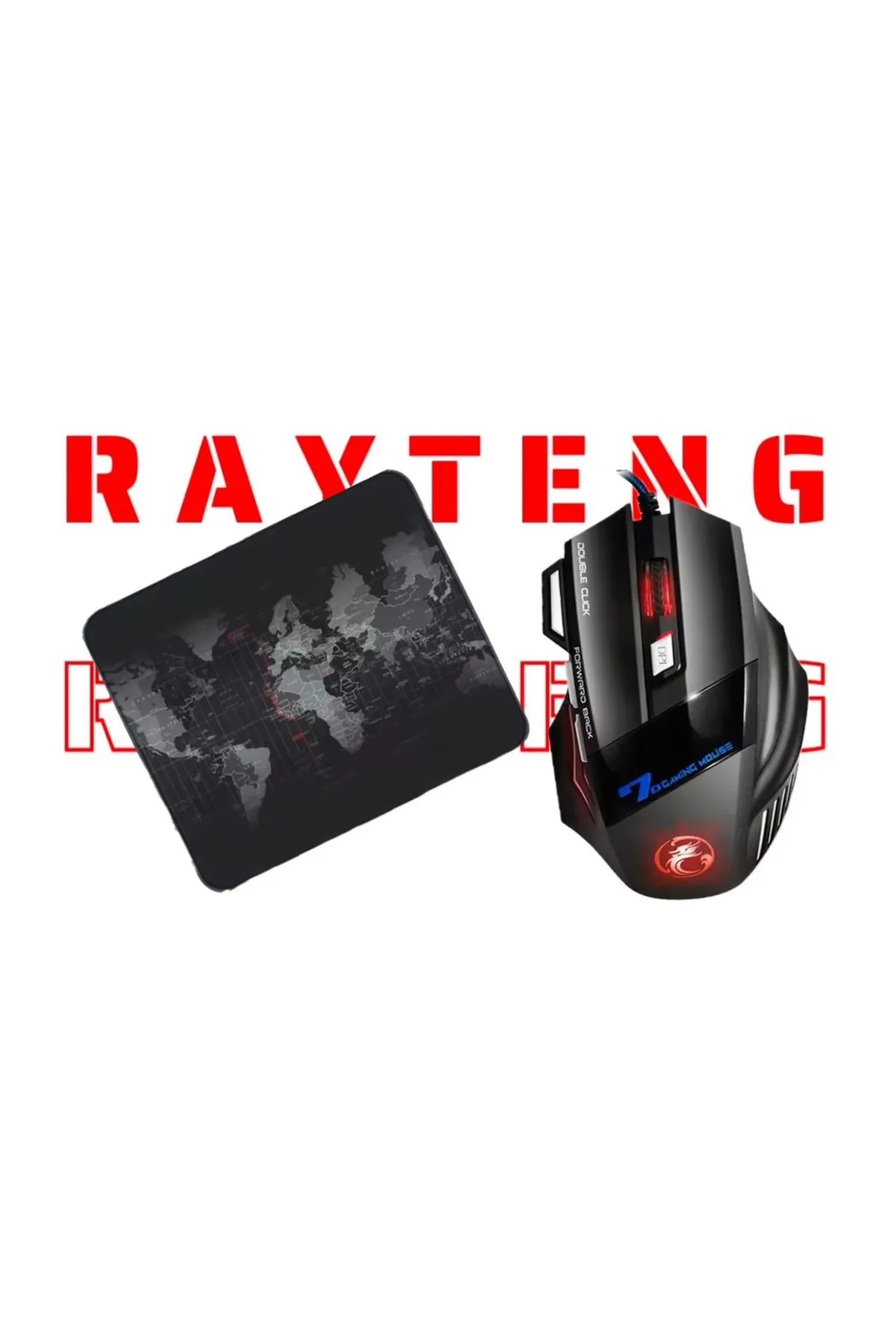 RAYTENG rofesyonel Işıklı Gamer Oyuncu Mouse + Mousepad Kaymaz Hassasiyet Kontrollü Gaming PrO