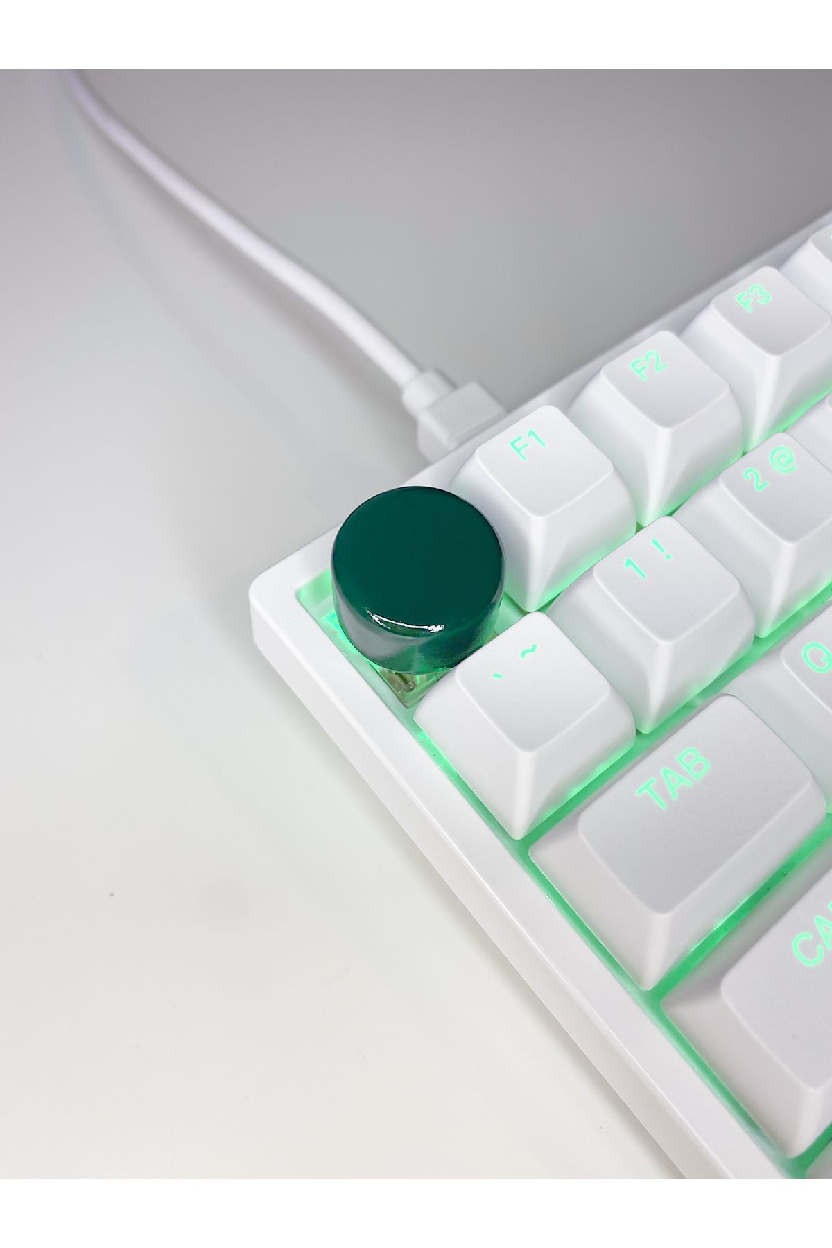 buffed Round Mekanik Klavye Tuşu Yeşil Artisan Keycaps Gamer Aksesuar buffed