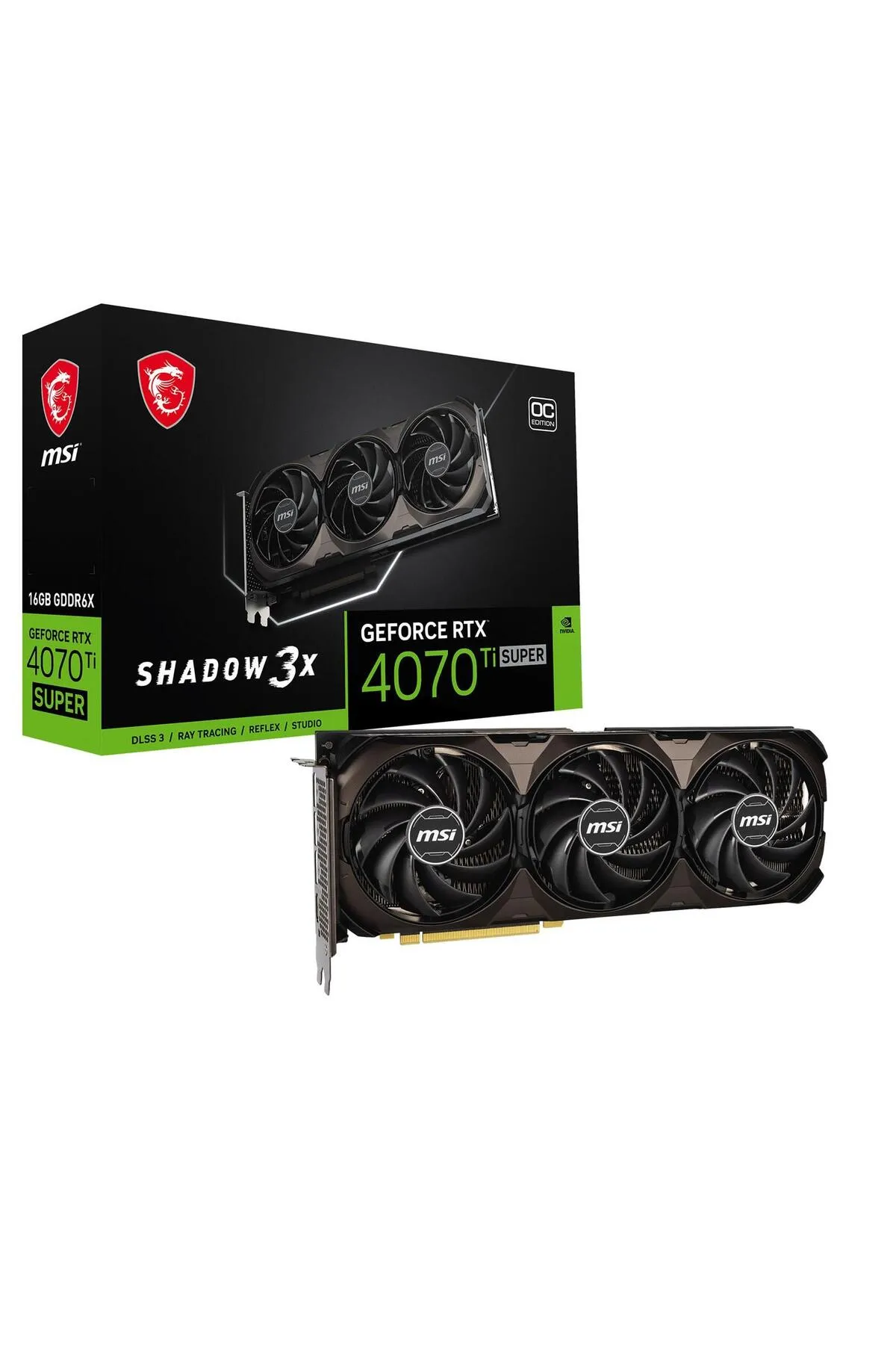 MSI Rtx 4070 Ti Super 16g Shadow 3x Oc 256bit Gddr6x Ekran Kartı