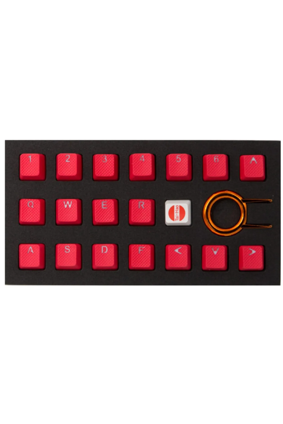 Tai-Hao Rubber Gaming Aydınlatmalı Keycaps Set - 18 Keys Rubberized Doubleshot Key Caps (kırmızı)