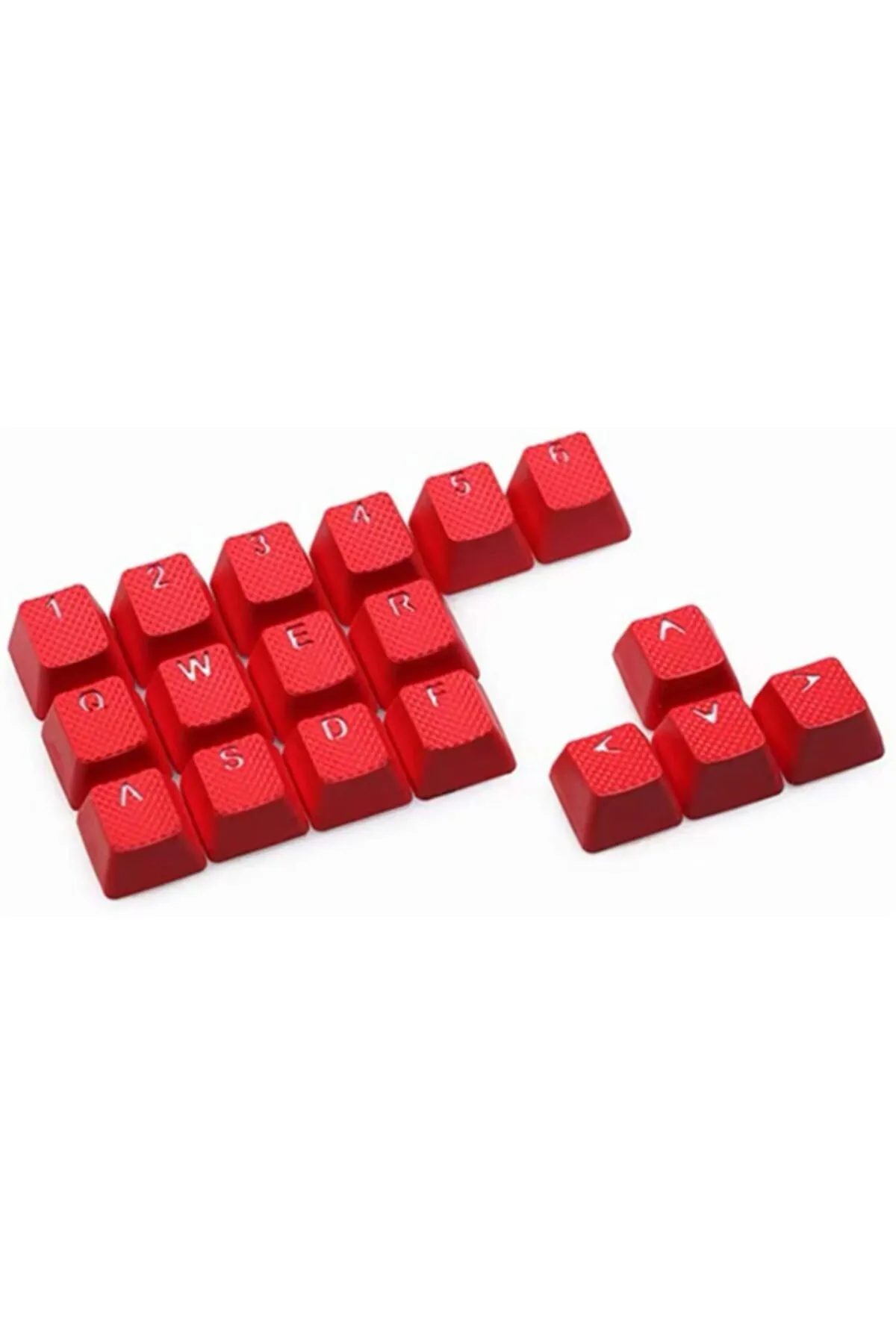 Tai-Hao Rubber Gaming Aydınlatmalı Keycaps Set - 18 Keys Rubberized Doubleshot Key Caps (kırmızı)