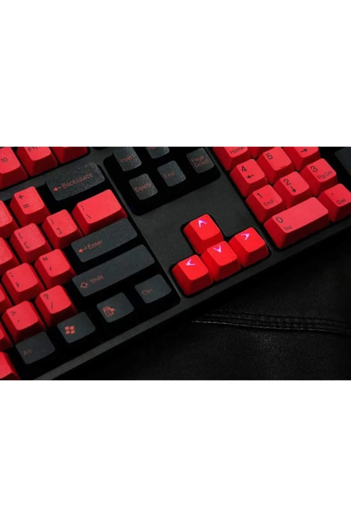 Tai-Hao Rubber Gaming Aydınlatmalı Keycaps Set - 18 Keys Rubberized Doubleshot Key Caps (kırmızı)