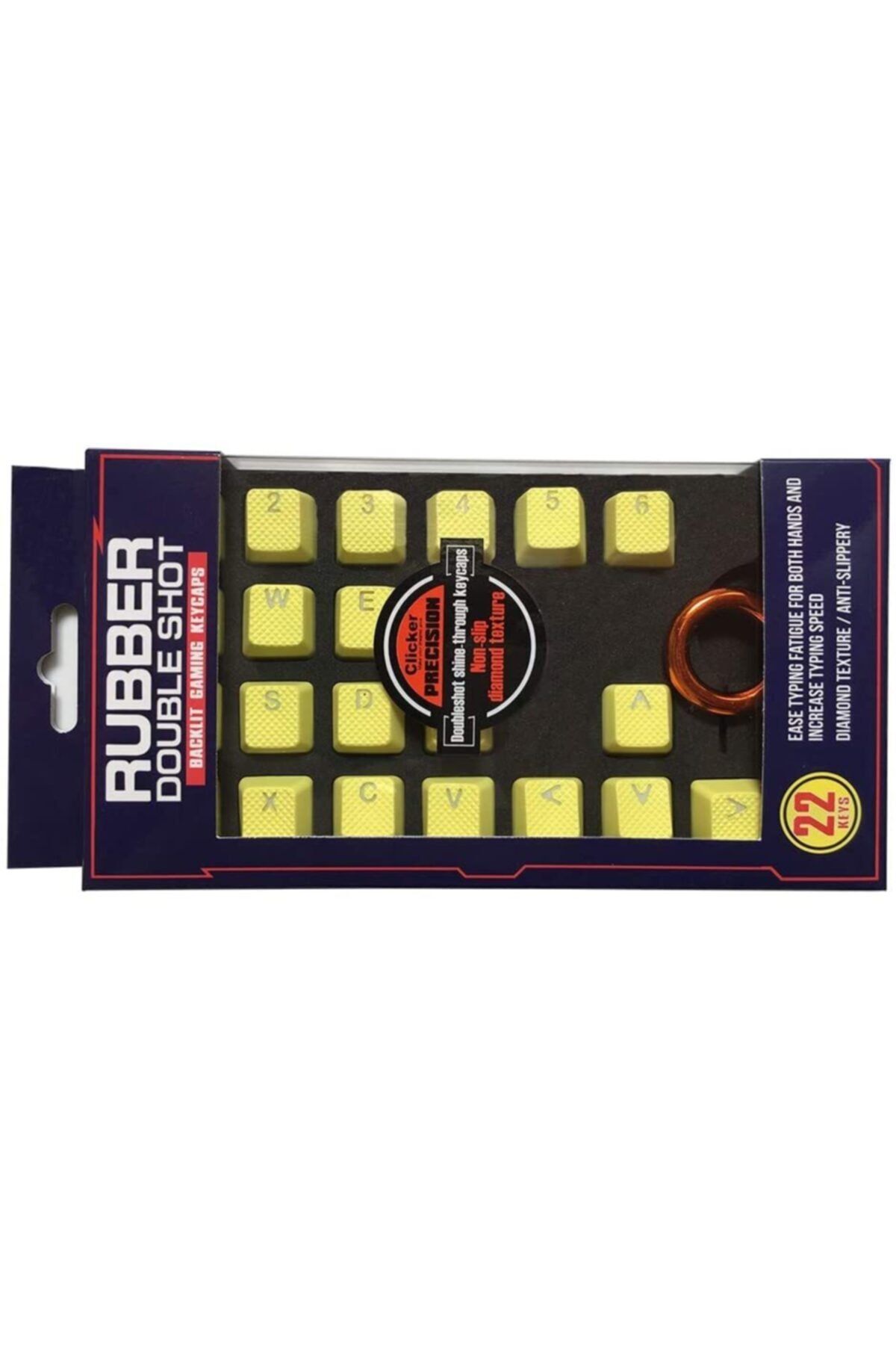 Tai-Hao Rubber Gaming Aydınlatmalı Keycaps Set - 22 Keys Rubberized Doubleshot Key Caps (zinc Sarı)