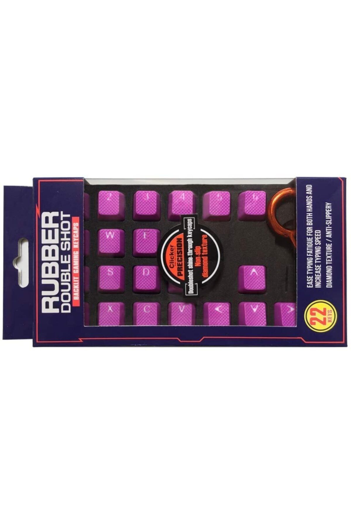 Tai-Hao Rubber Gaming Aydınlatmalı Keycaps Set - 22 Keys Rubberized Doubleshot ( Purple Mystery )