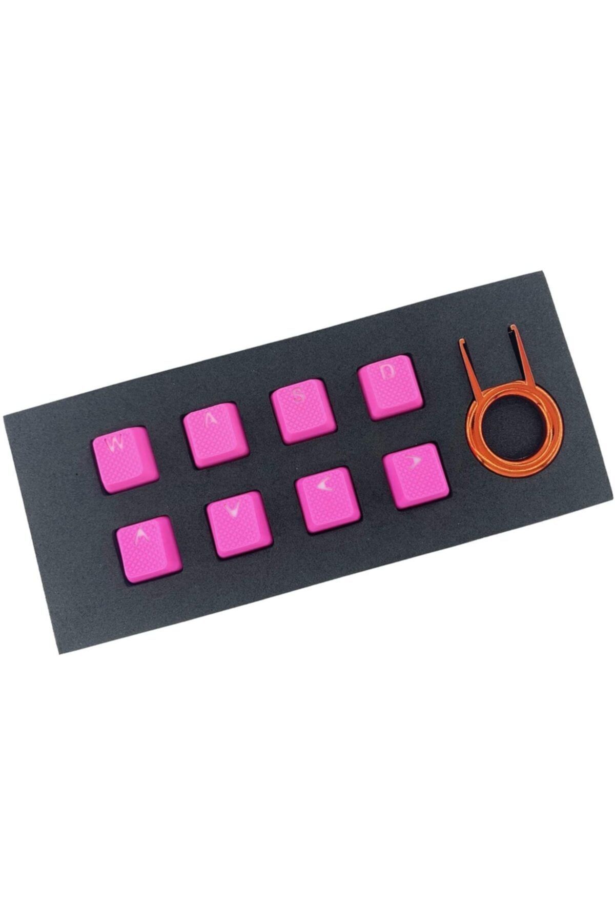 Tai-Hao Rubber Gaming Aydınlatmalı Keycaps Set - 8 Keys Rubberized Doubleshot Key Caps (neon Pembe)