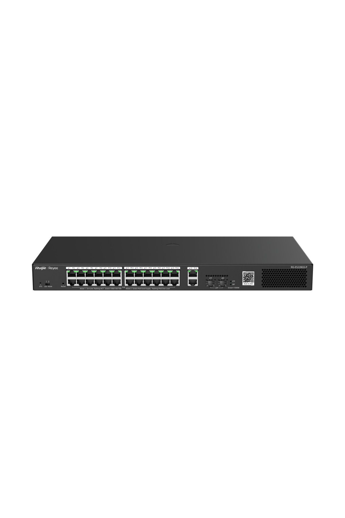 RUIJIE RUİJİE-REYEE RG-ES228GS-P 28 PORT 24XGE-2XGE/SFP 370W POE SWİTCH