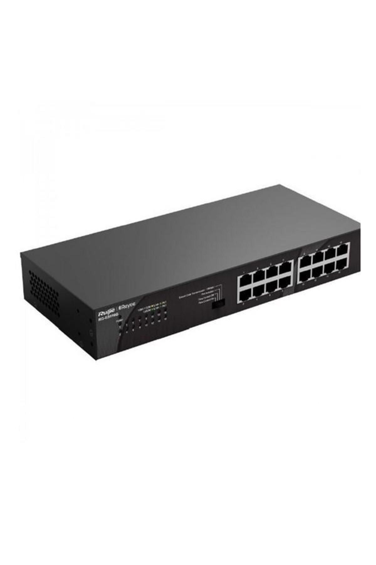 Genel Markalar Ruıjıe 16port Reyee Rg-es116g Gıgabıt Yönetilemez Switch Rackmount Çelik Kasa