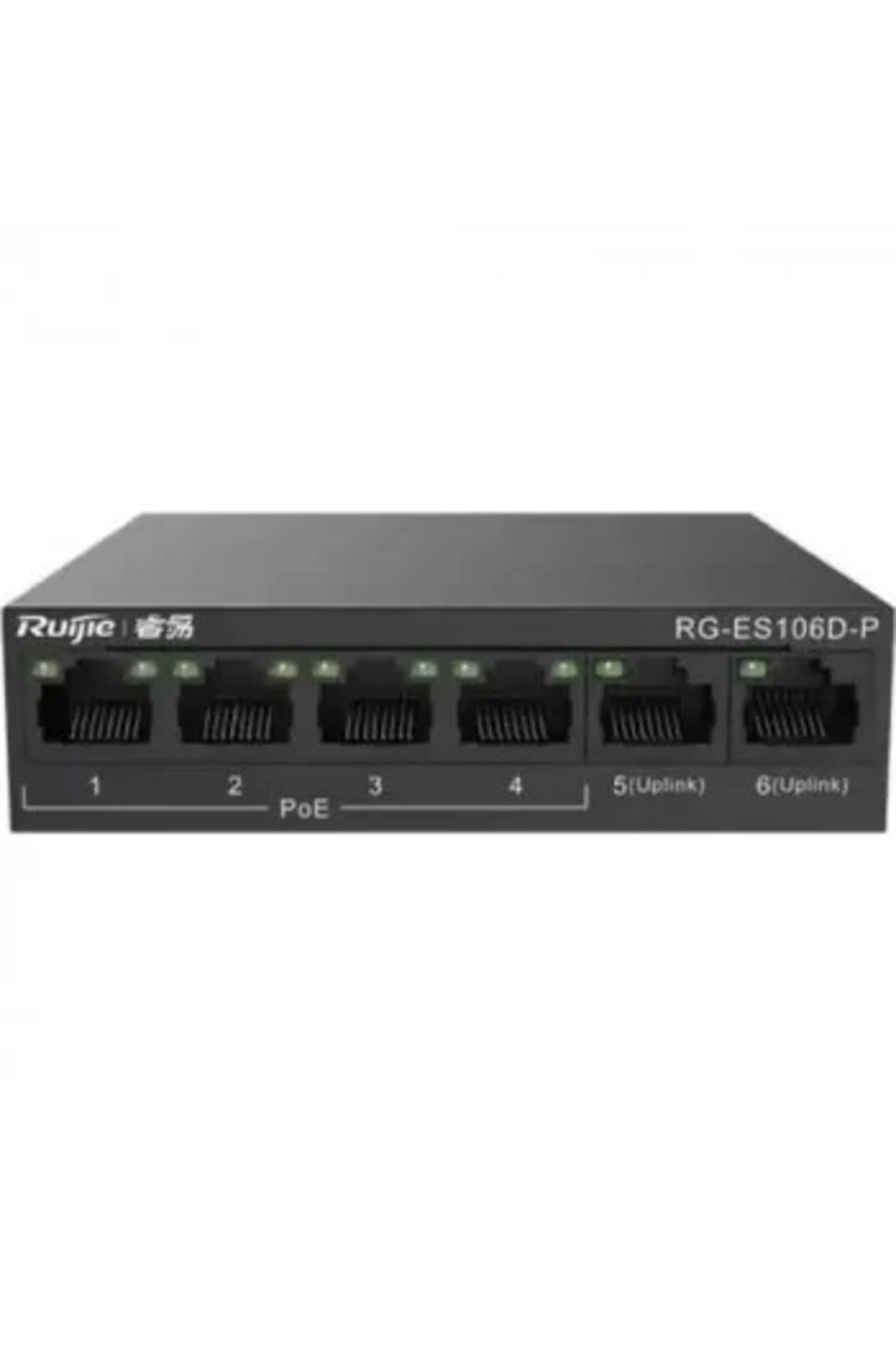 Genel Markalar Ruıjıe Swıtch 6 Port Ruıjıe Reyee RG-ES106D-P 10/100 Fast Eth 2 Uplınk 4 Port Poe 58W