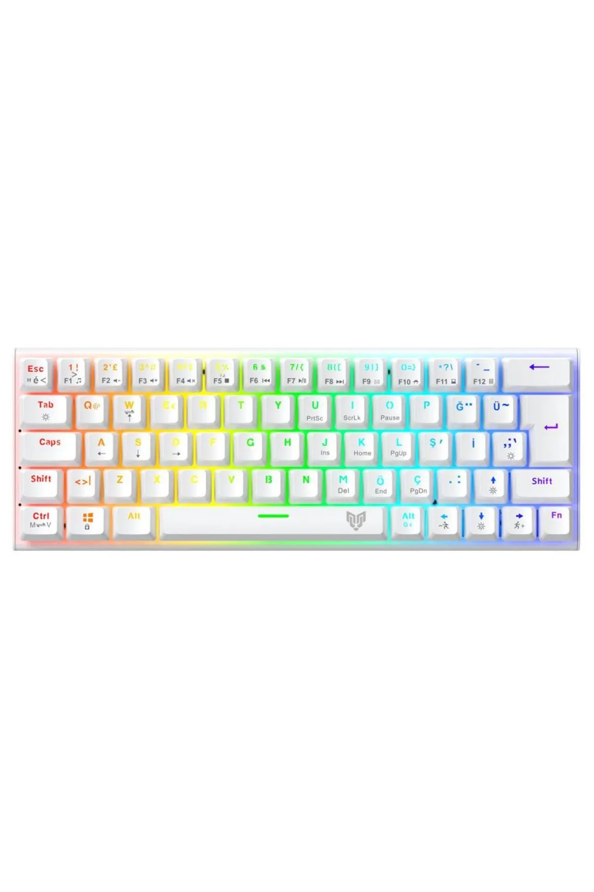 Blueforce Runner Rgb Mekanik Gaming Oyuncu Klavyesi Blue Switch Q Beyaz %60