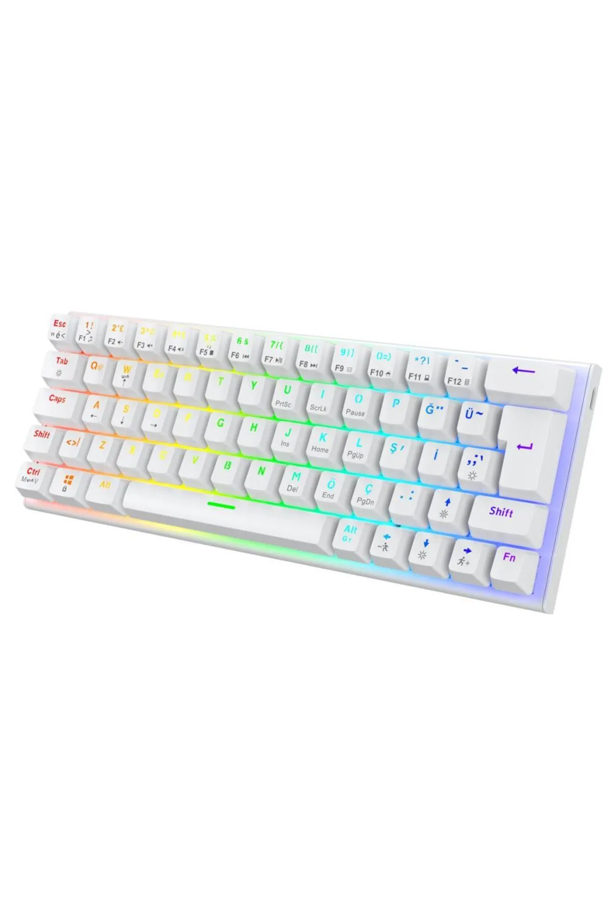 Blueforce Runner Rgb Mekanik Gaming Oyuncu Klavyesi Blue Switch Q Beyaz %60