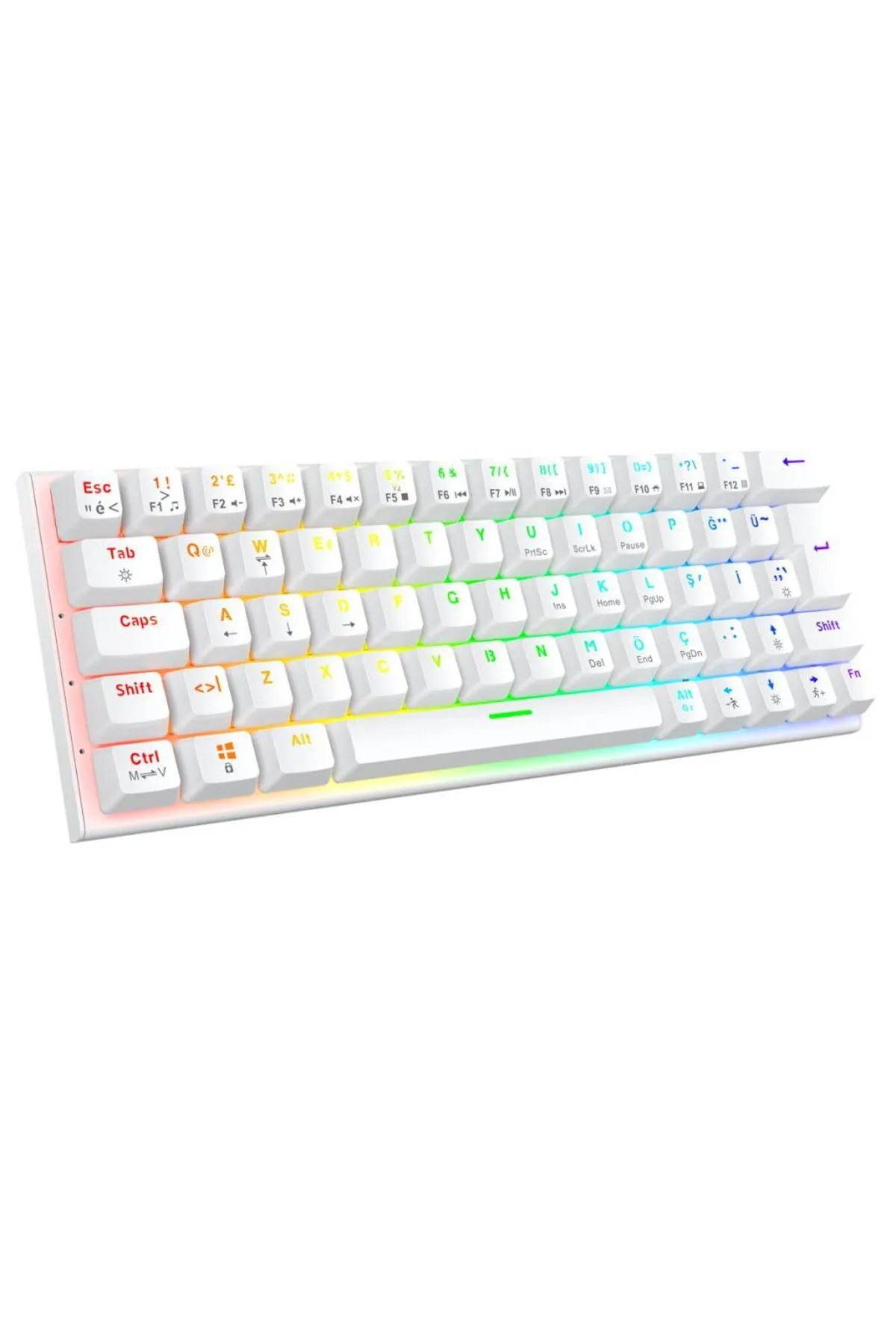 Blueforce Runner Rgb Mekanik Gaming Oyuncu Klavyesi Blue Switch Q Beyaz %60