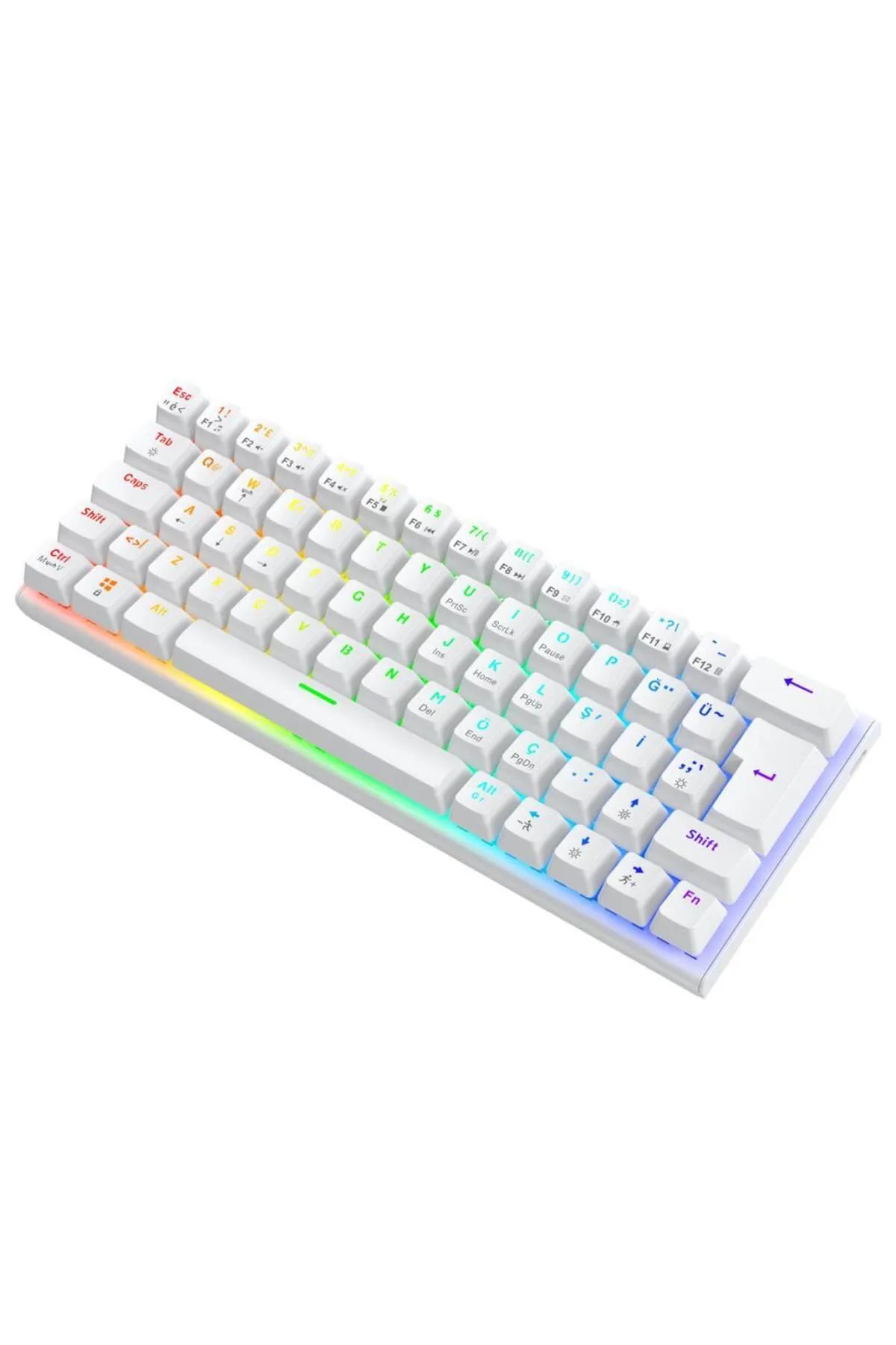 Blueforce Runner Rgb Mekanik Gaming Oyuncu Klavyesi Blue Switch Q Beyaz %60