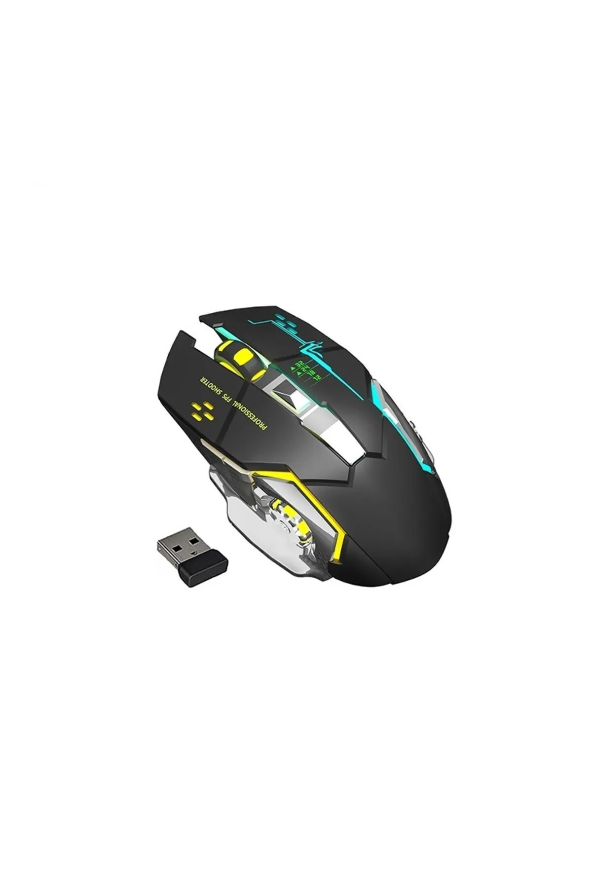 Genel Markalar RX-GM808 Gaming Wireless Rgb Oyuncu Mouse Şarjlı Pilsiz Sessiz Click